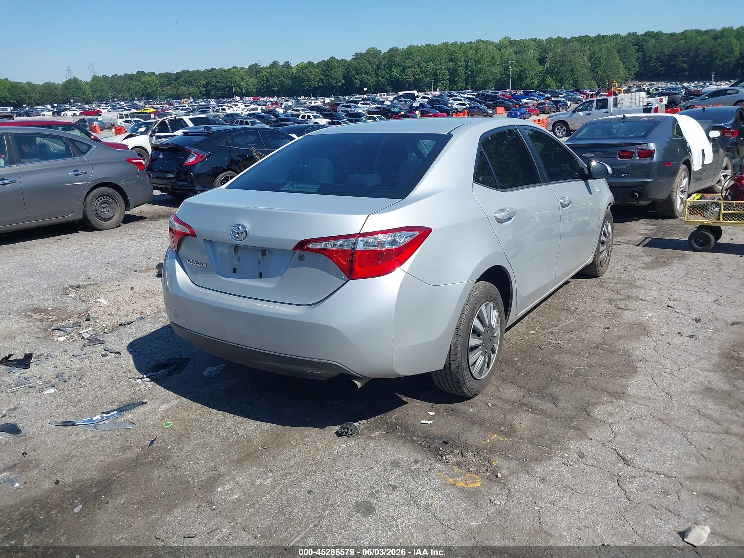 2015 Toyota Corolla L Silver vin: 2T1BURHE1FC259547