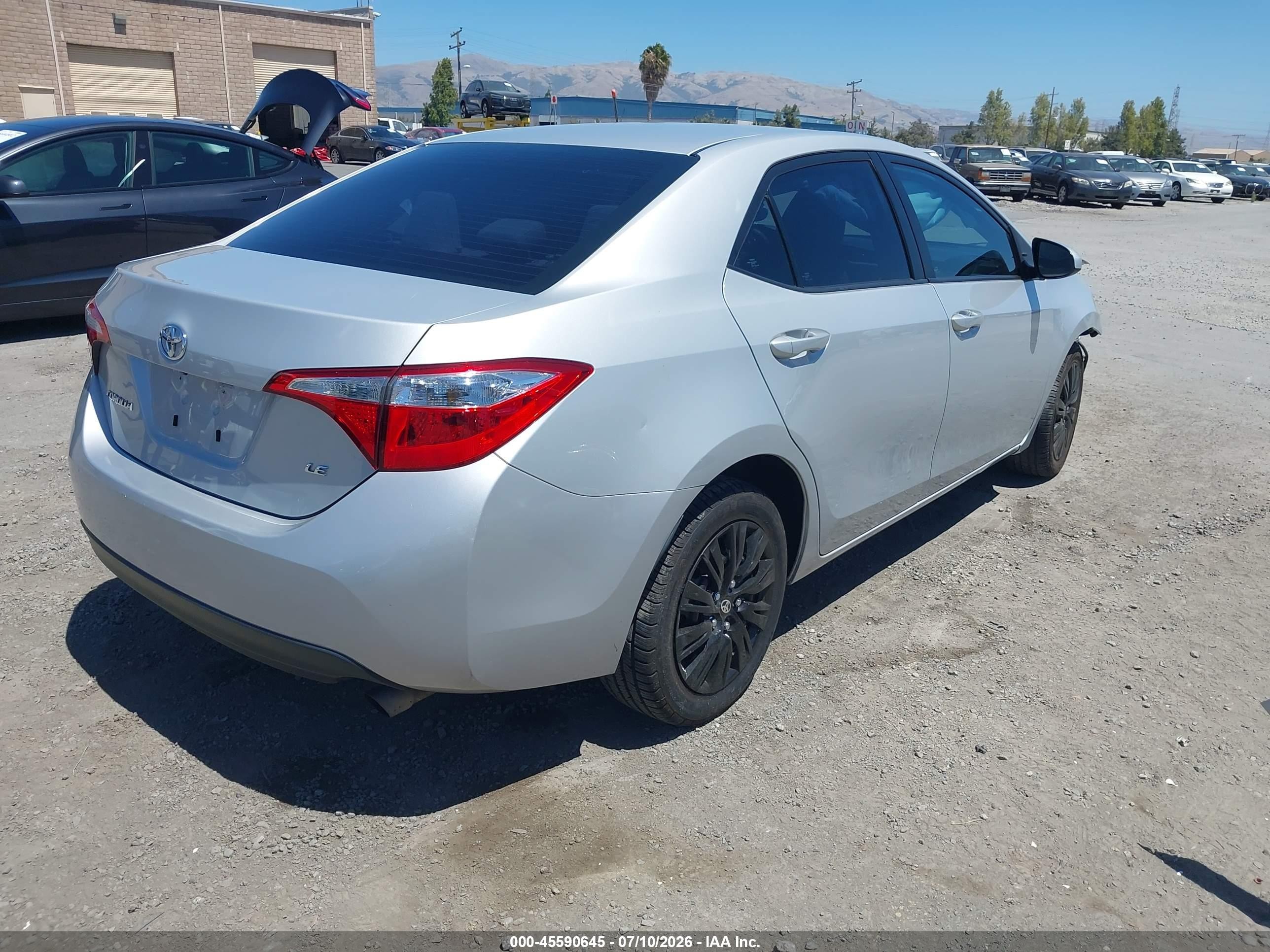 2015 Toyota Corolla Le Gray vin: 2T1BURHE1FC262612