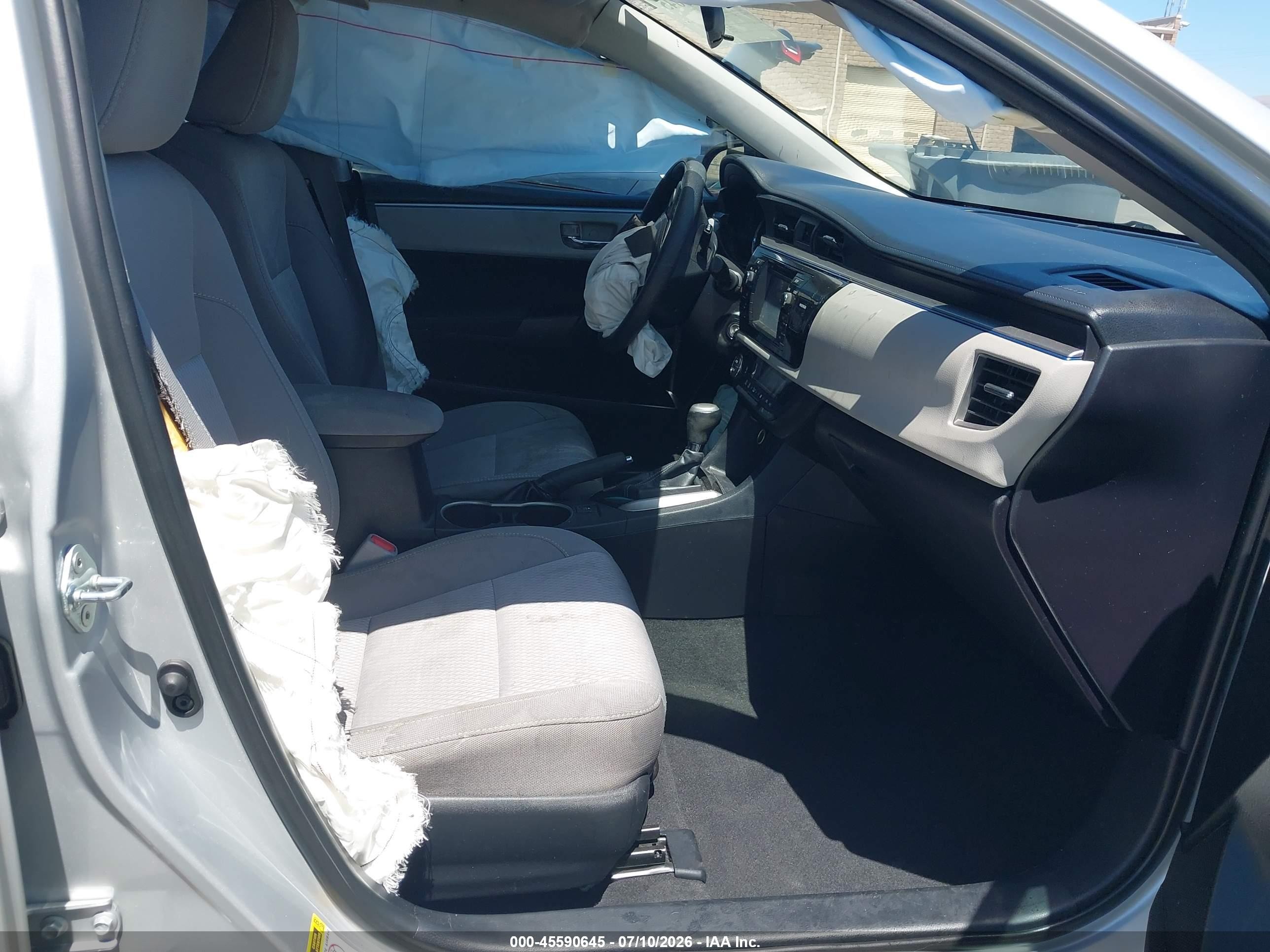 2015 Toyota Corolla Le Gray vin: 2T1BURHE1FC262612