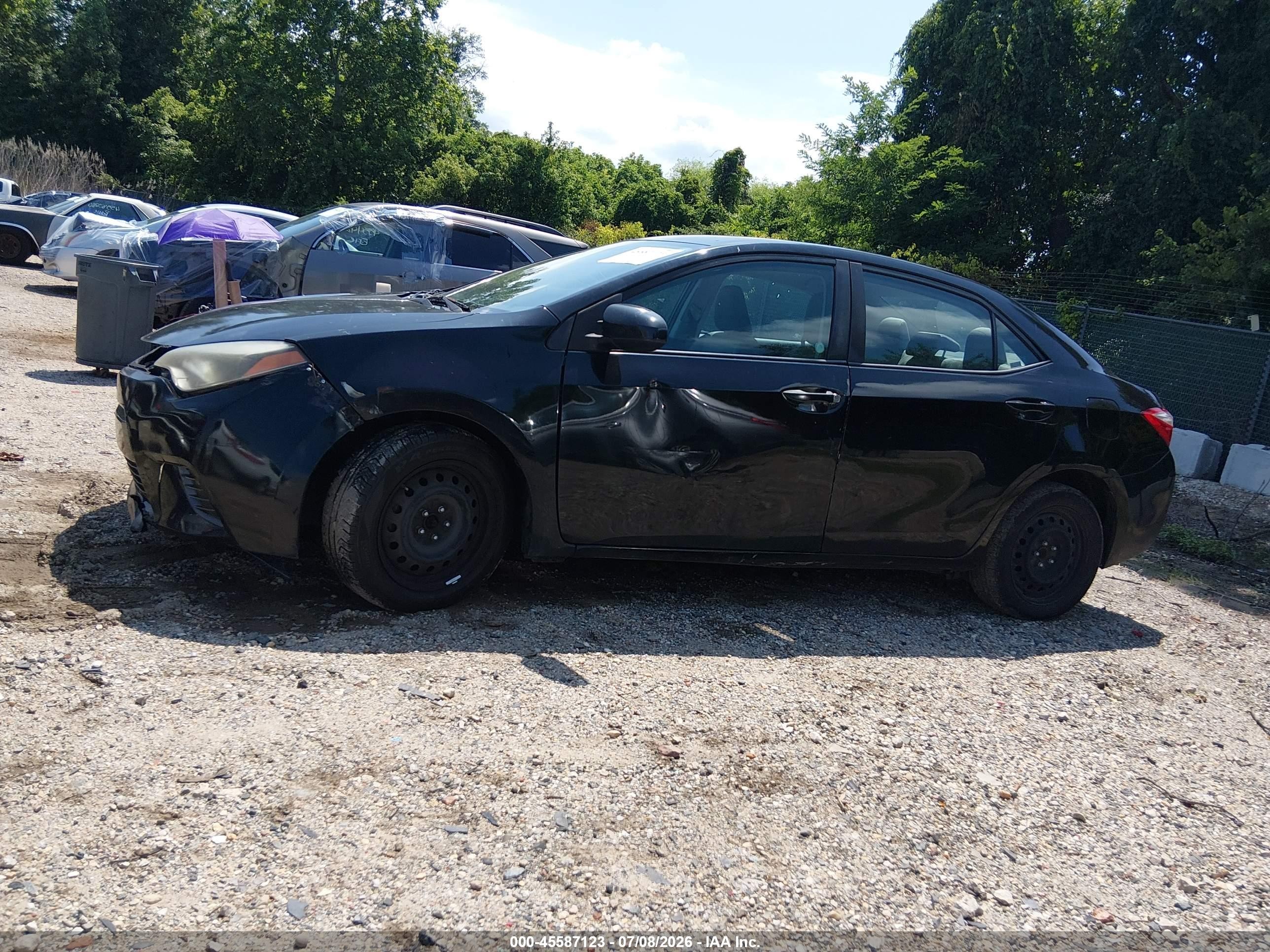 2015 Toyota Corolla Le Black vin: 2T1BURHE1FC270287
