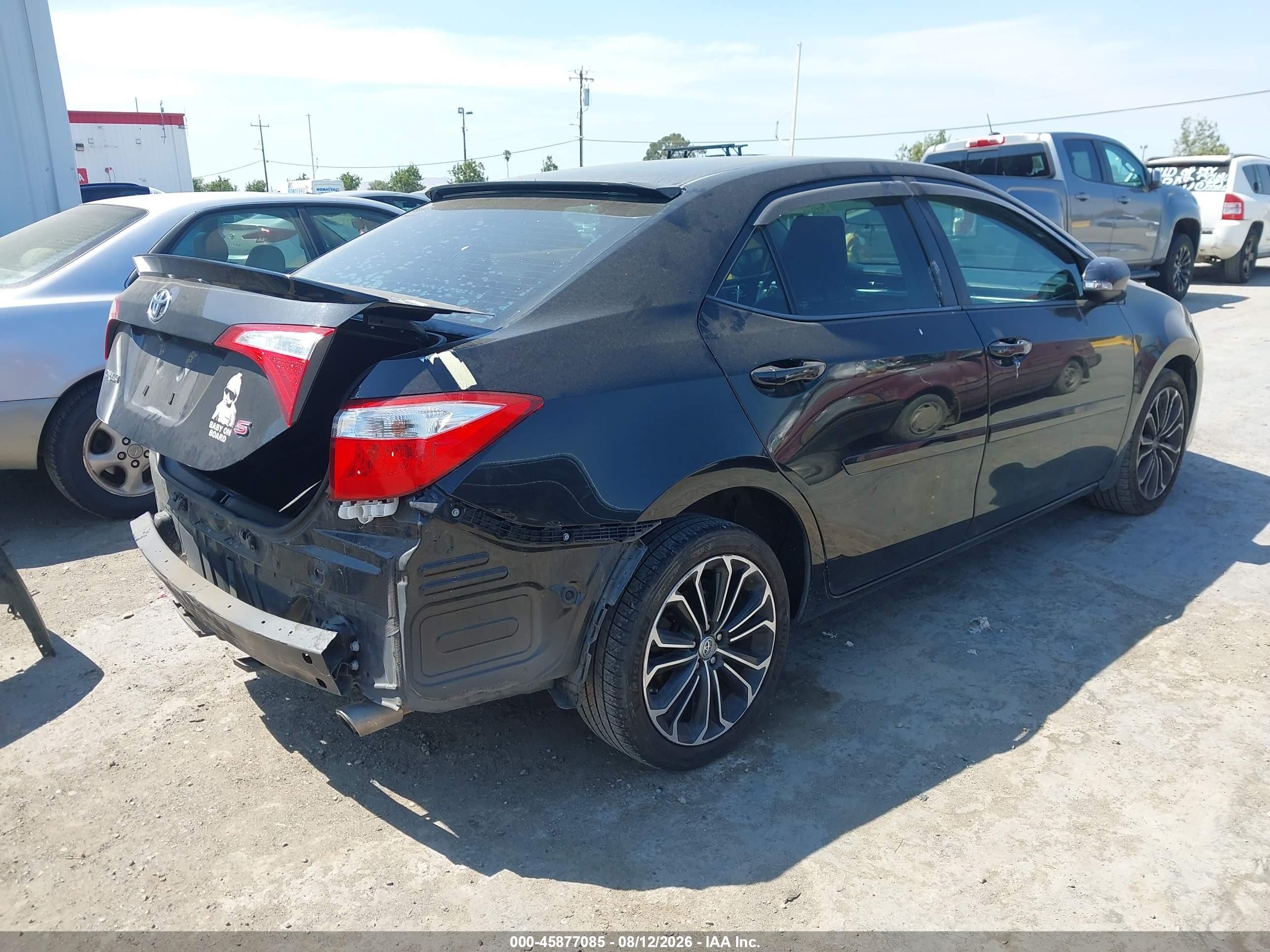 2015 Toyota Corolla S Plus Черный vin: 2T1BURHE1FC284657