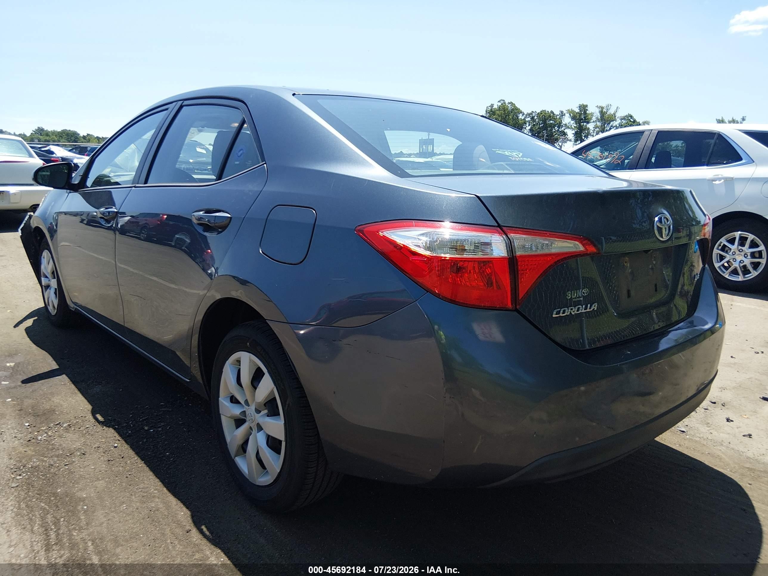 2015 Toyota Corolla Le Gray vin: 2T1BURHE1FC316538