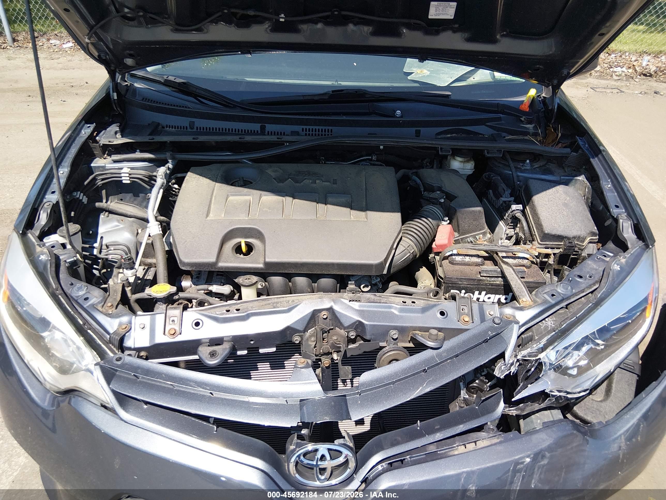 2015 Toyota Corolla Le Gray vin: 2T1BURHE1FC316538