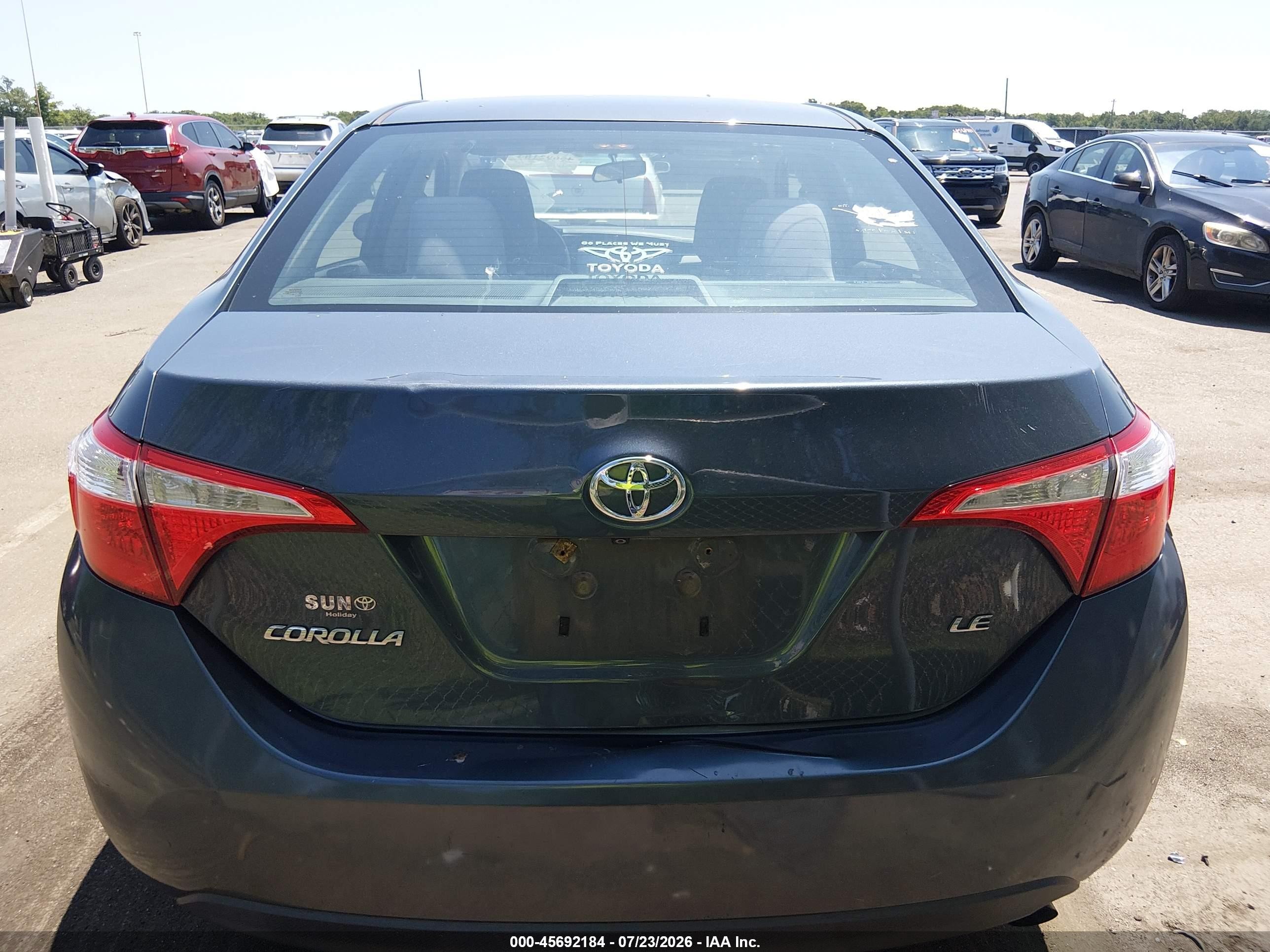 2015 Toyota Corolla Le Gray vin: 2T1BURHE1FC316538