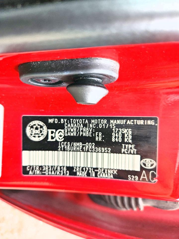 2015 Toyota Corolla L Red vin: 2T1BURHE1FC336952