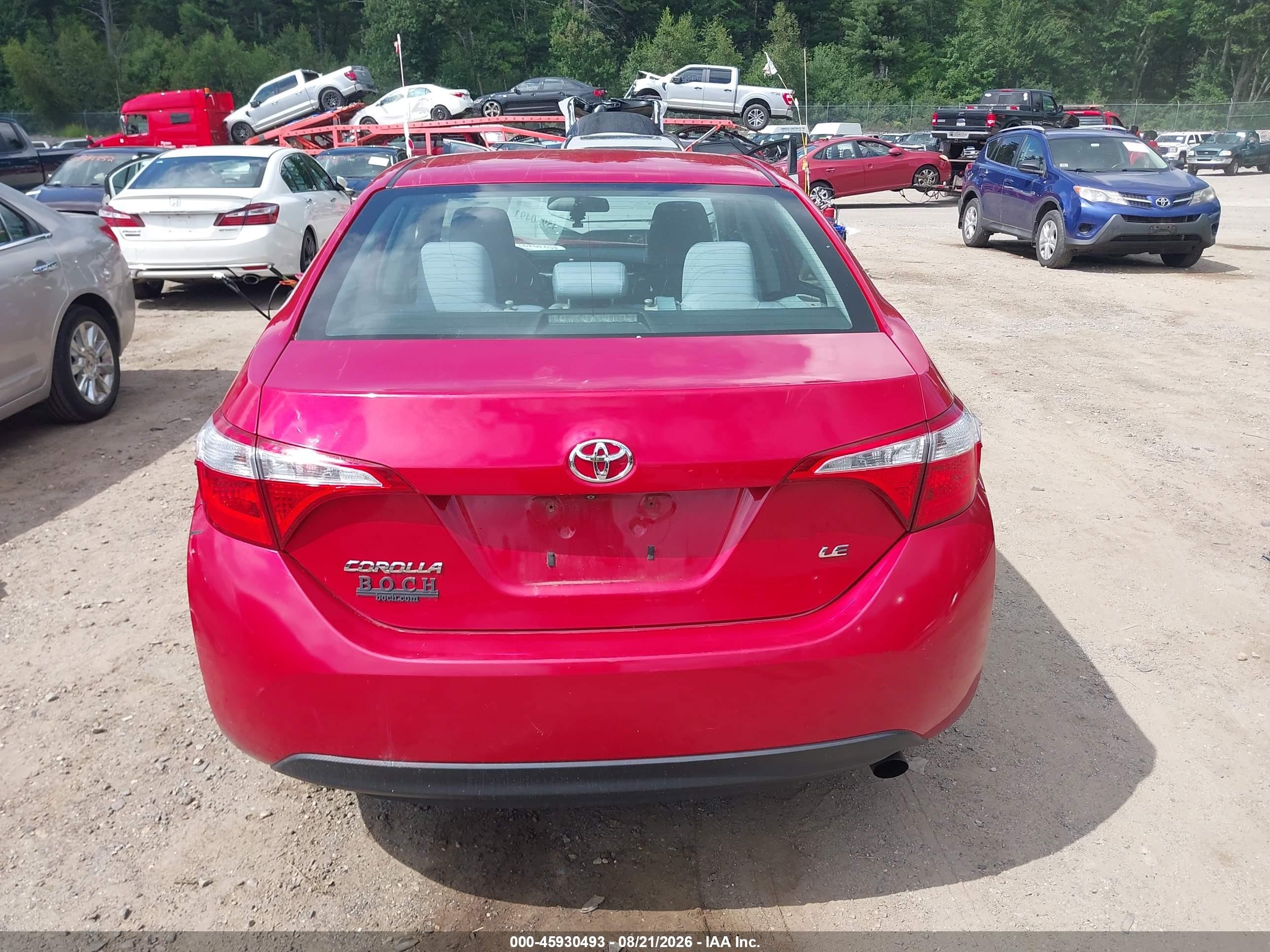 2015 Toyota Corolla Le Plus Red vin: 2T1BURHE1FC359194