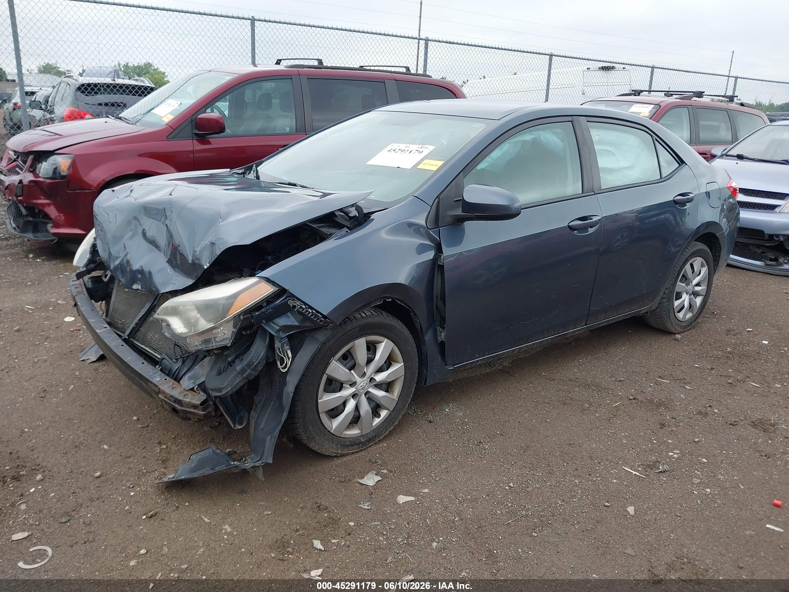 2015 Toyota Corolla Le Gray vin: 2T1BURHE1FC366114
