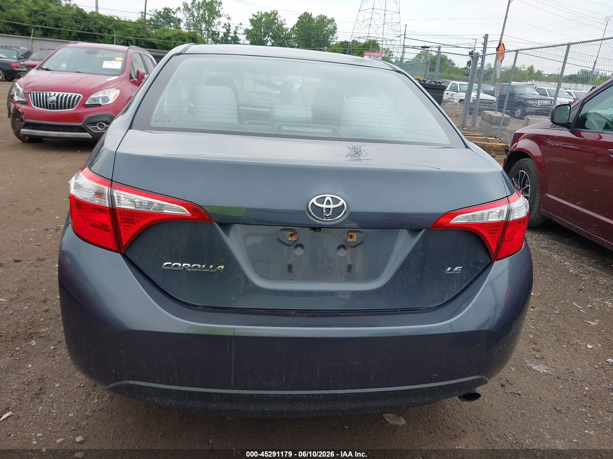 2015 Toyota Corolla Le Gray vin: 2T1BURHE1FC366114
