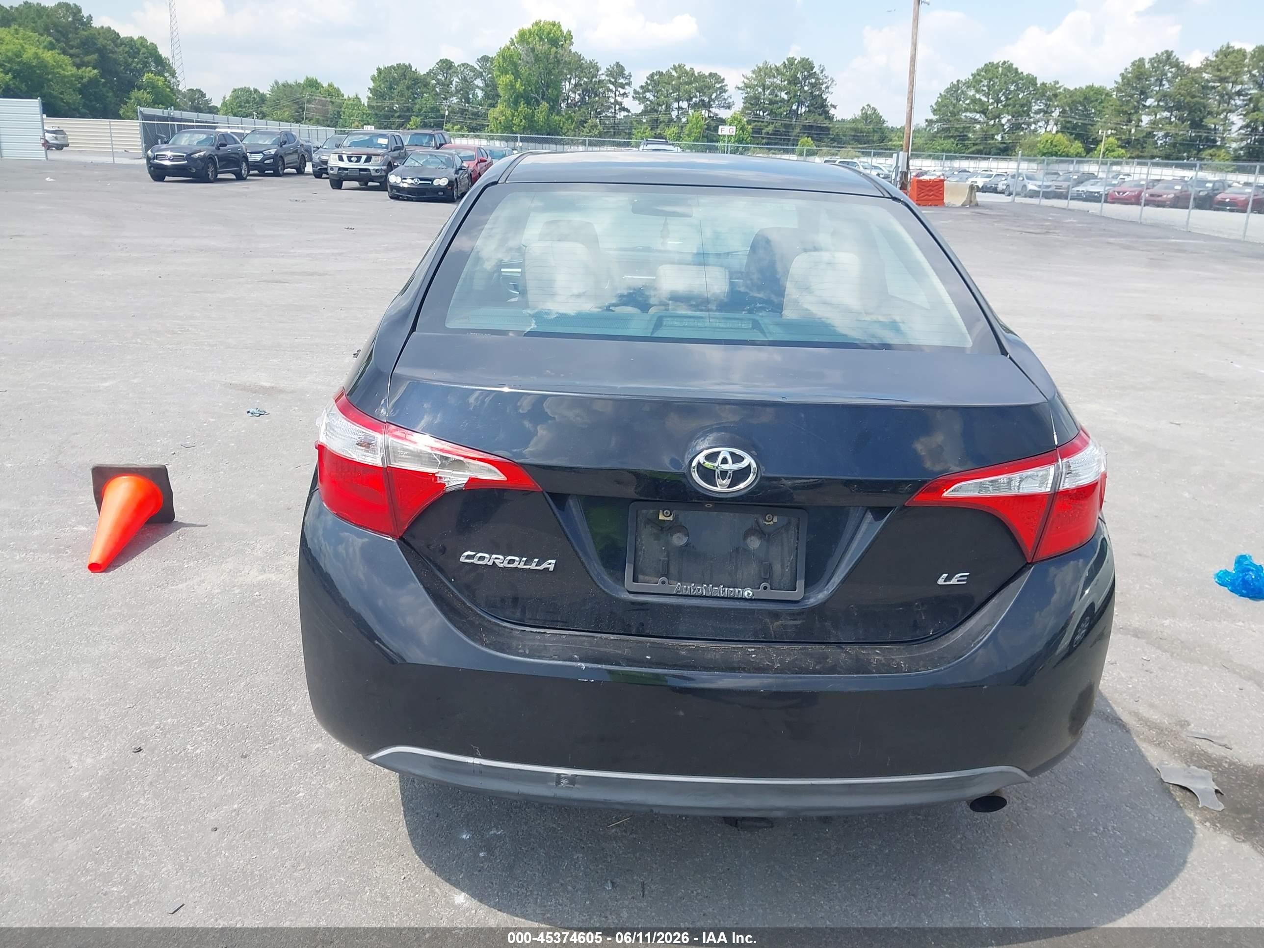 2015 Toyota Corolla Le Black vin: 2T1BURHE1FC378490
