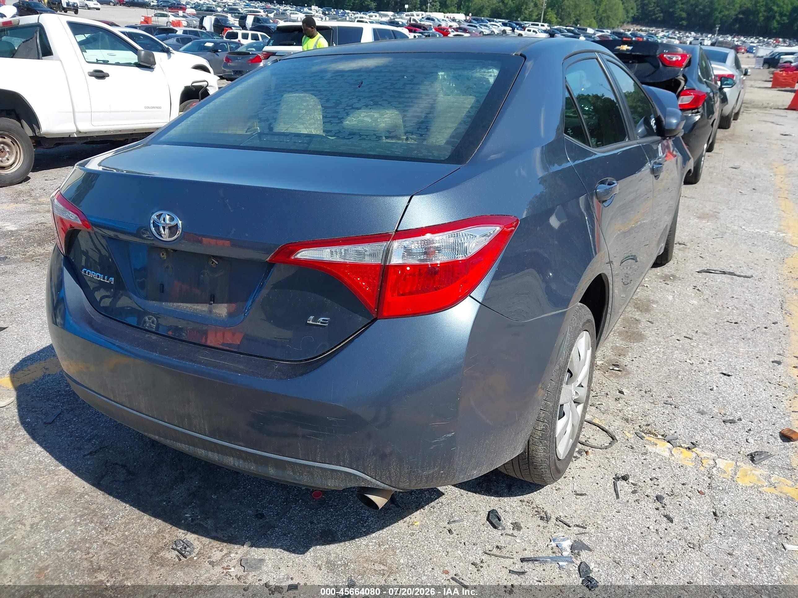 2015 Toyota Corolla Le Blue vin: 2T1BURHE1FC421273