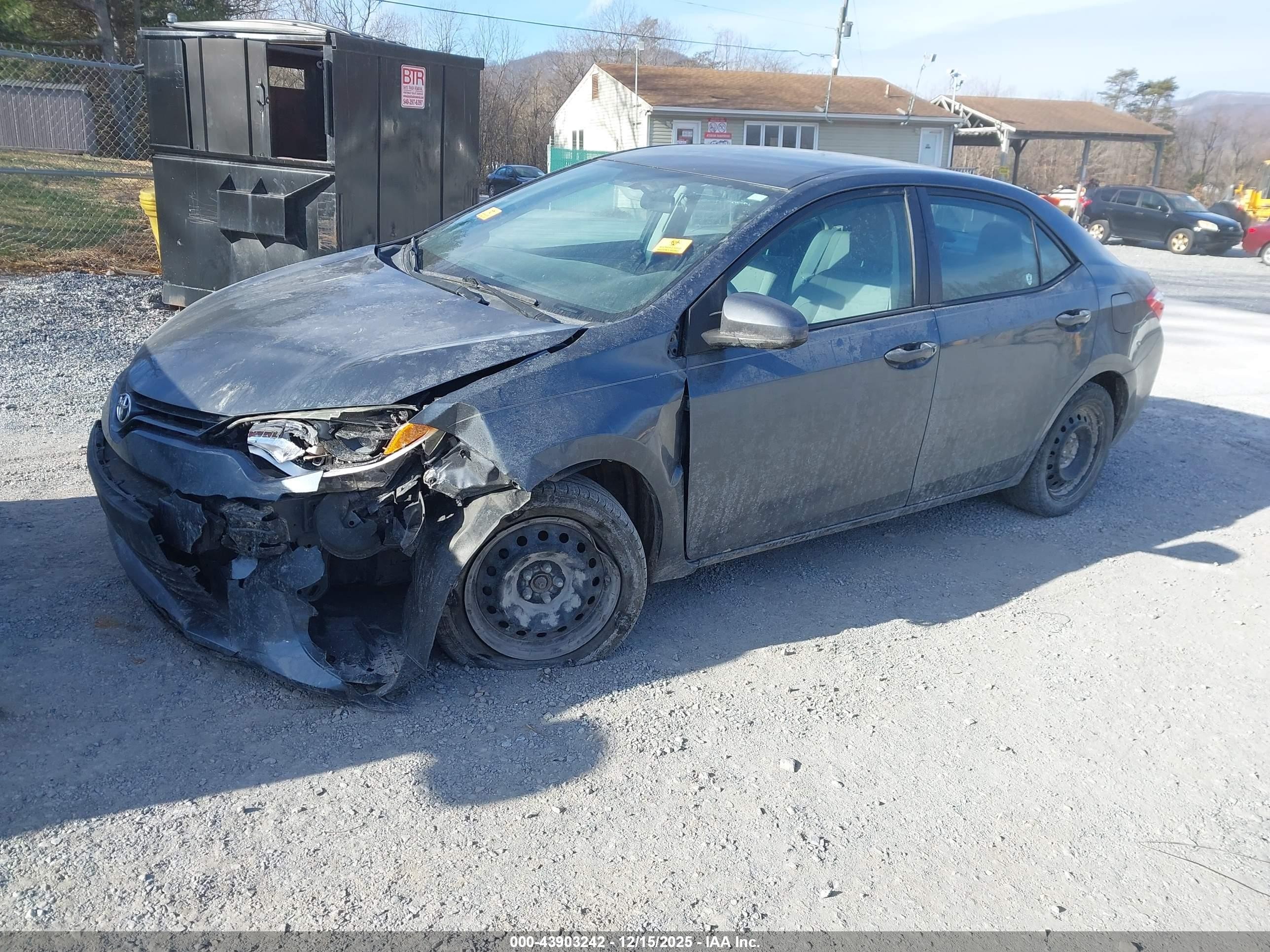 2015 Toyota Corolla Le Gray vin: 2T1BURHE1FC421774