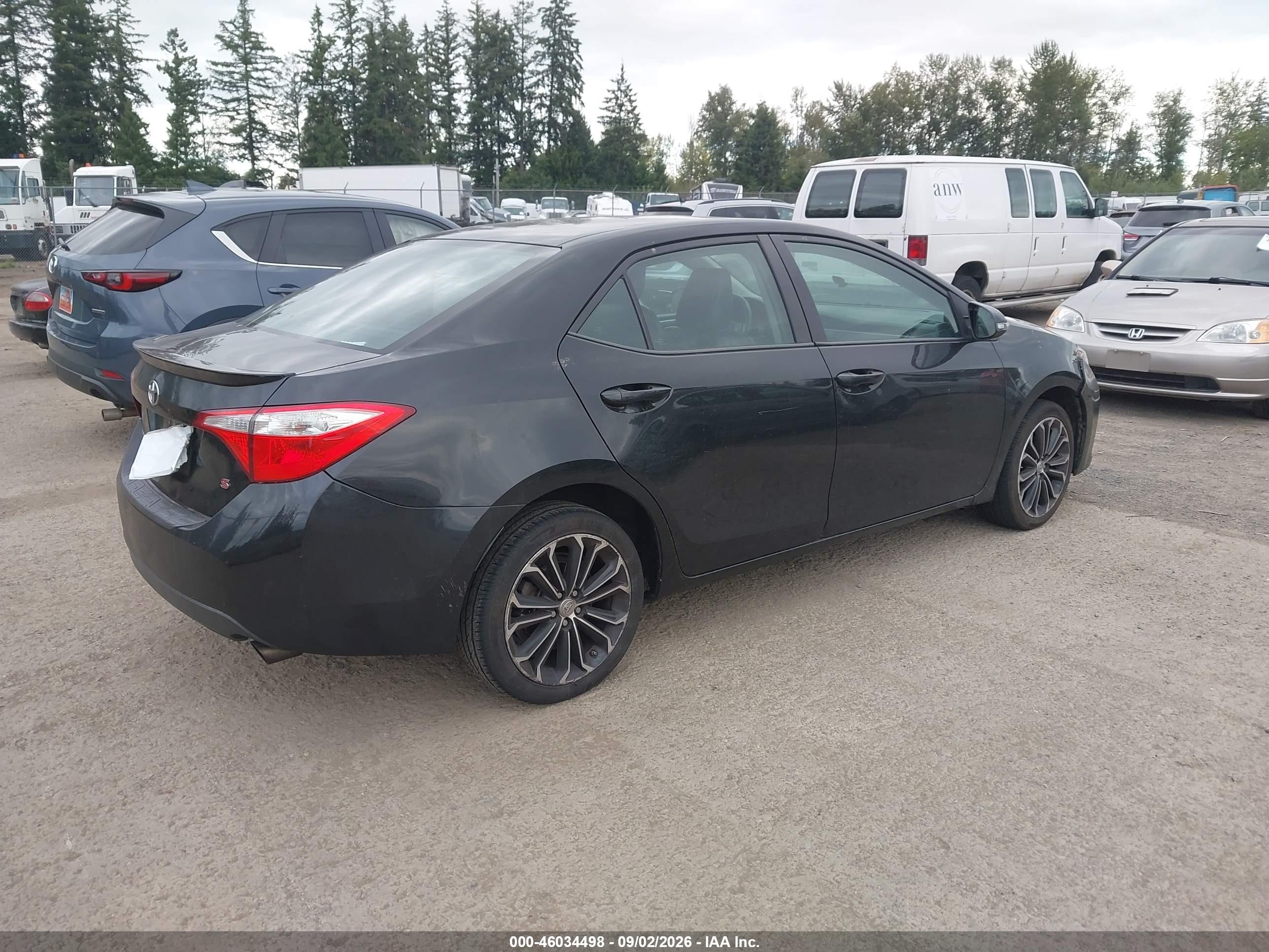 2015 Toyota Corolla S Plus Black vin: 2T1BURHE1FC438364