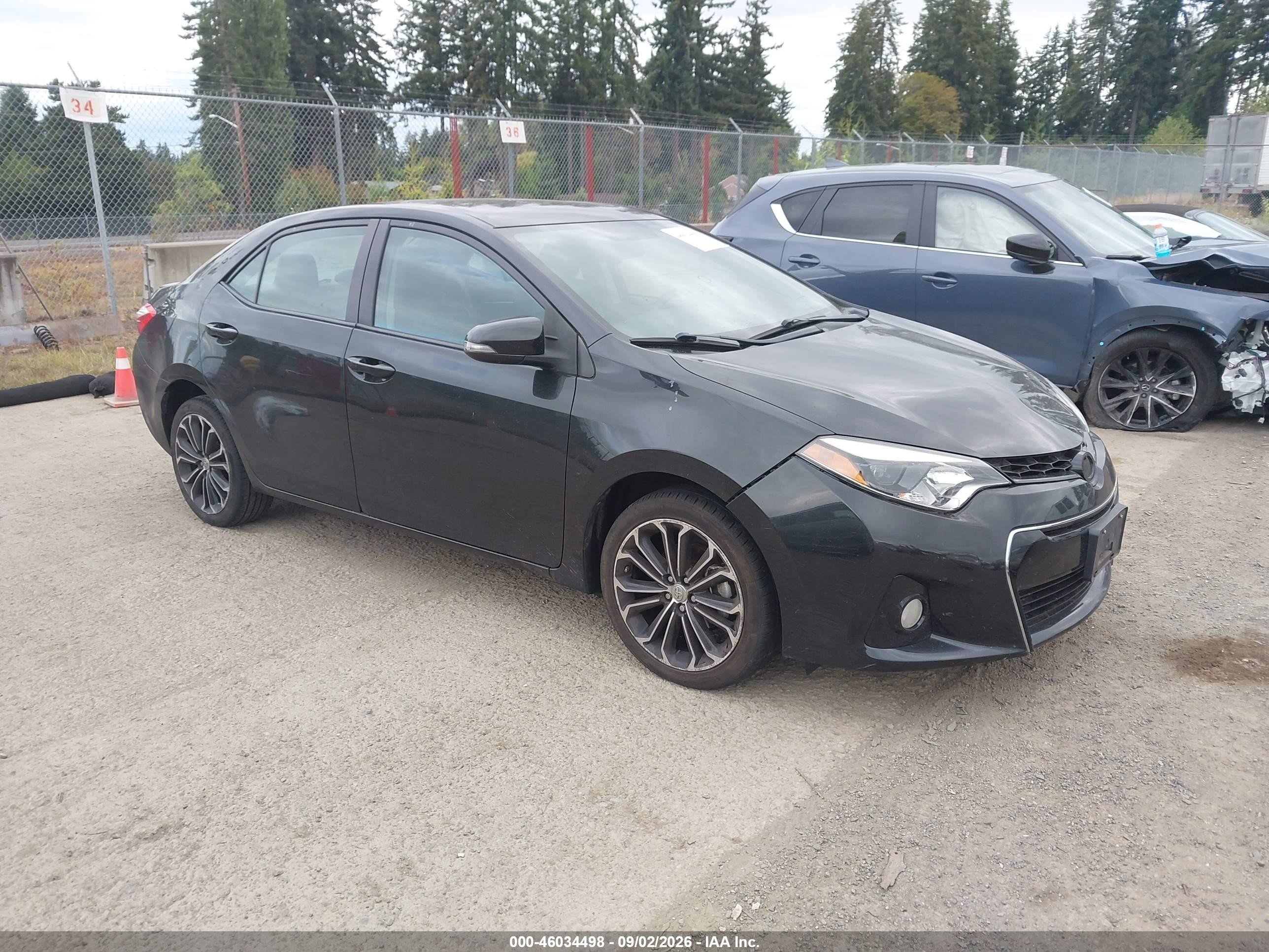 2015 Toyota Corolla S Plus Black vin: 2T1BURHE1FC438364