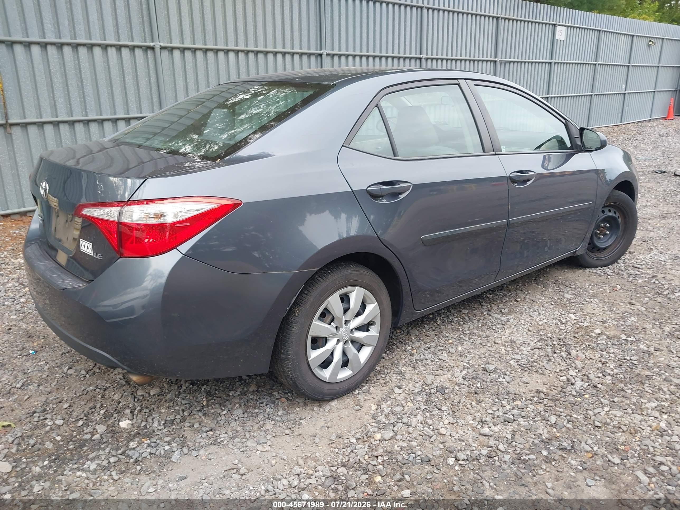 2015 Toyota Corolla Le Teal vin: 2T1BURHE1FC450224