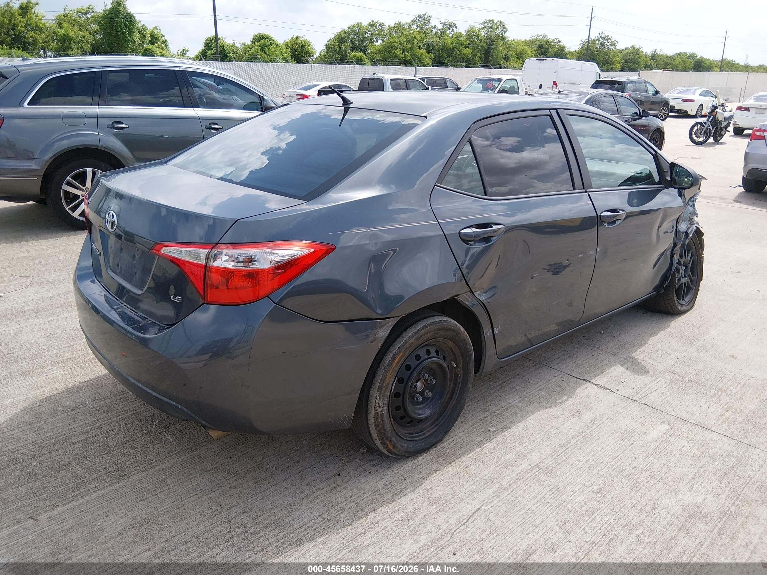 2015 Toyota Corolla Le Gray vin: 2T1BURHE1FC457416