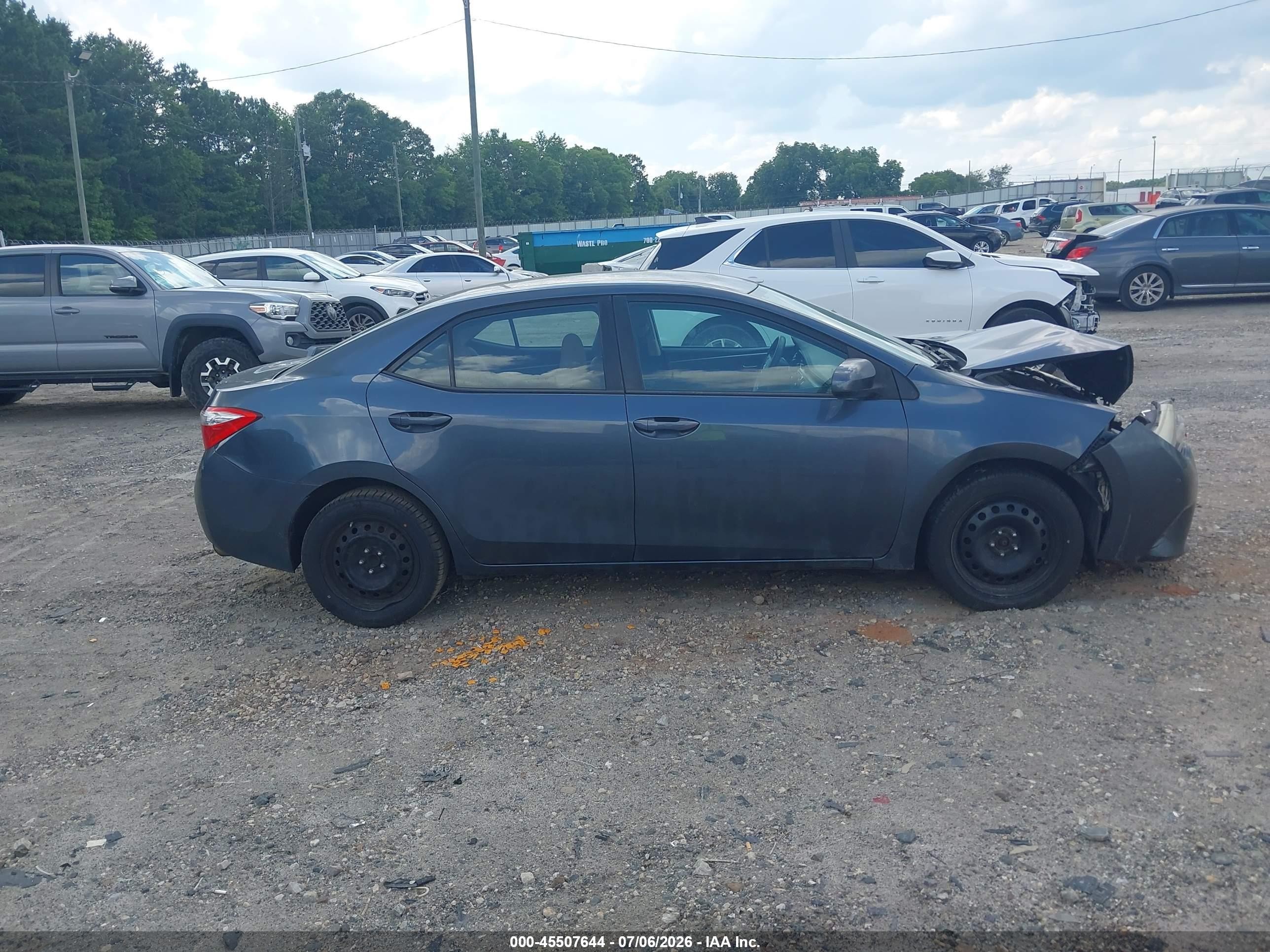 2015 Toyota Corolla Le Gray vin: 2T1BURHE1FC475611
