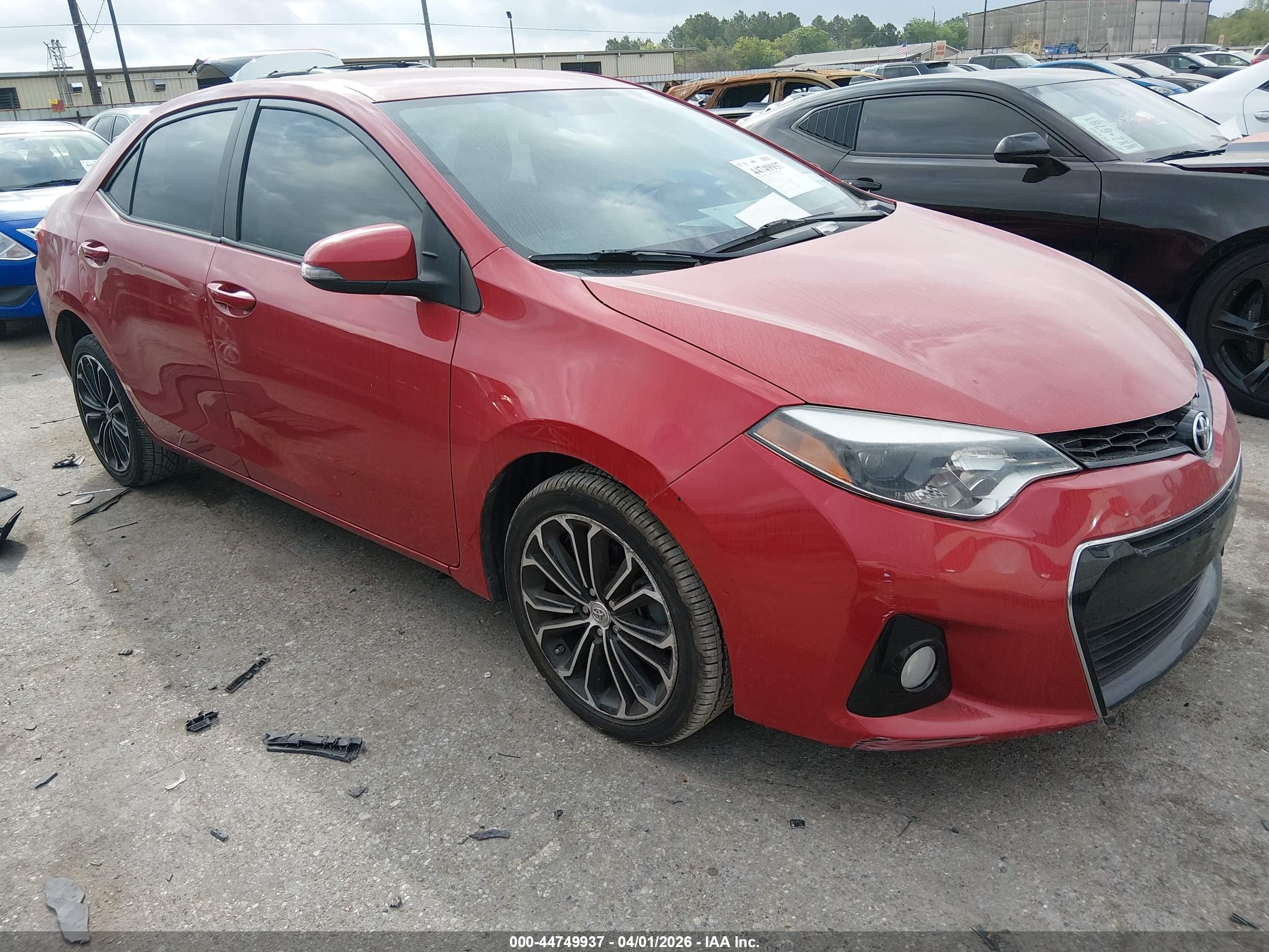 2014 Toyota Corolla S Plus Red vin: 2T1BURHE2EC002444