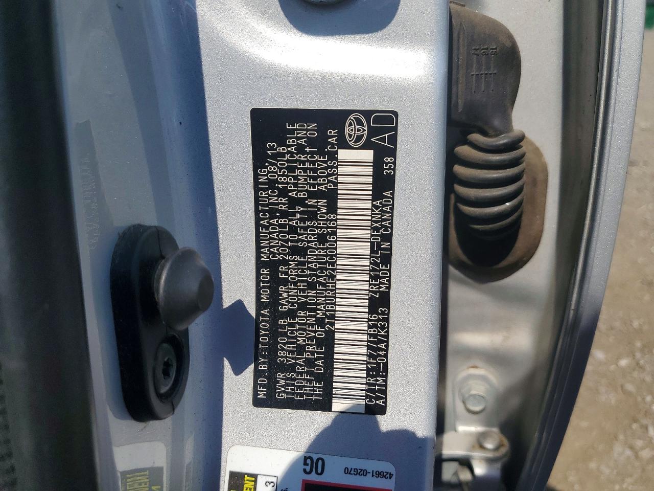 2014 Toyota Corolla Le Silver vin: 2T1BURHE2EC006168