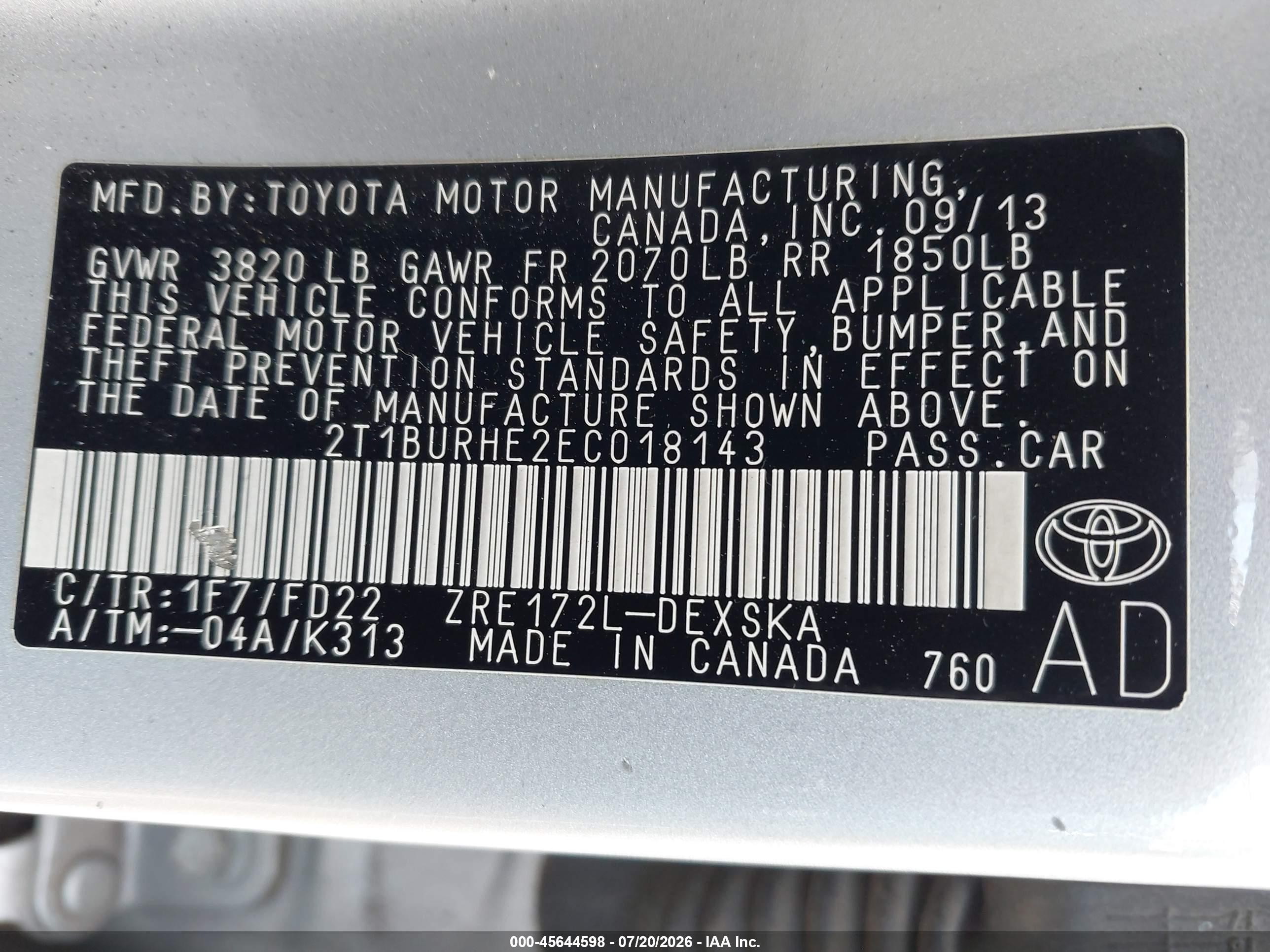 2014 Toyota Corolla S Silver vin: 2T1BURHE2EC018143