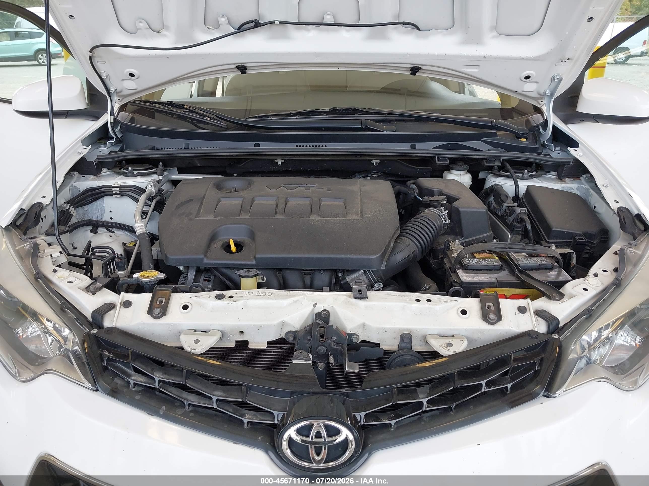 2014 Toyota Corolla Le White vin: 2T1BURHE2EC019308
