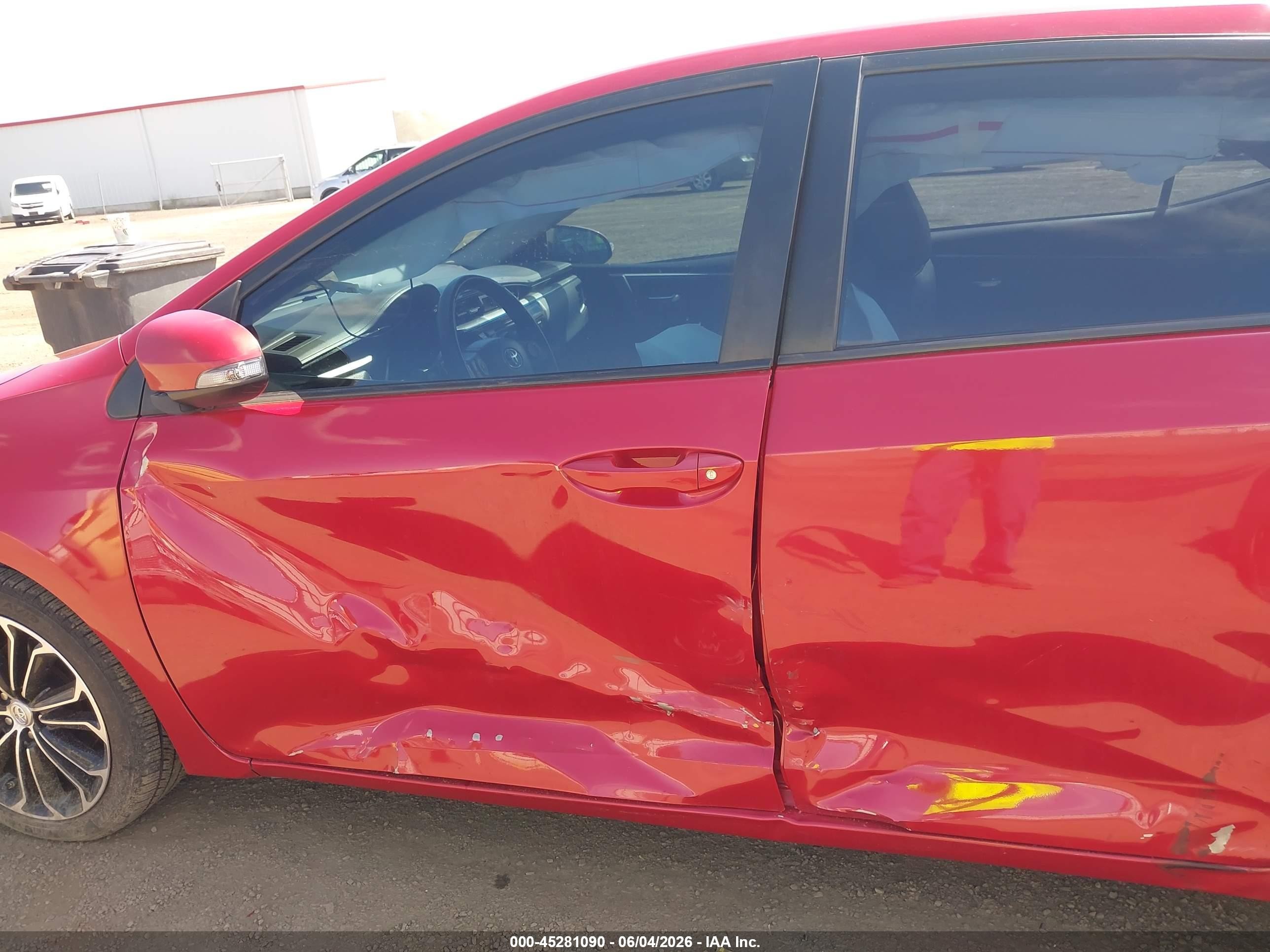 2014 Toyota Corolla S Plus Red vin: 2T1BURHE2EC055709