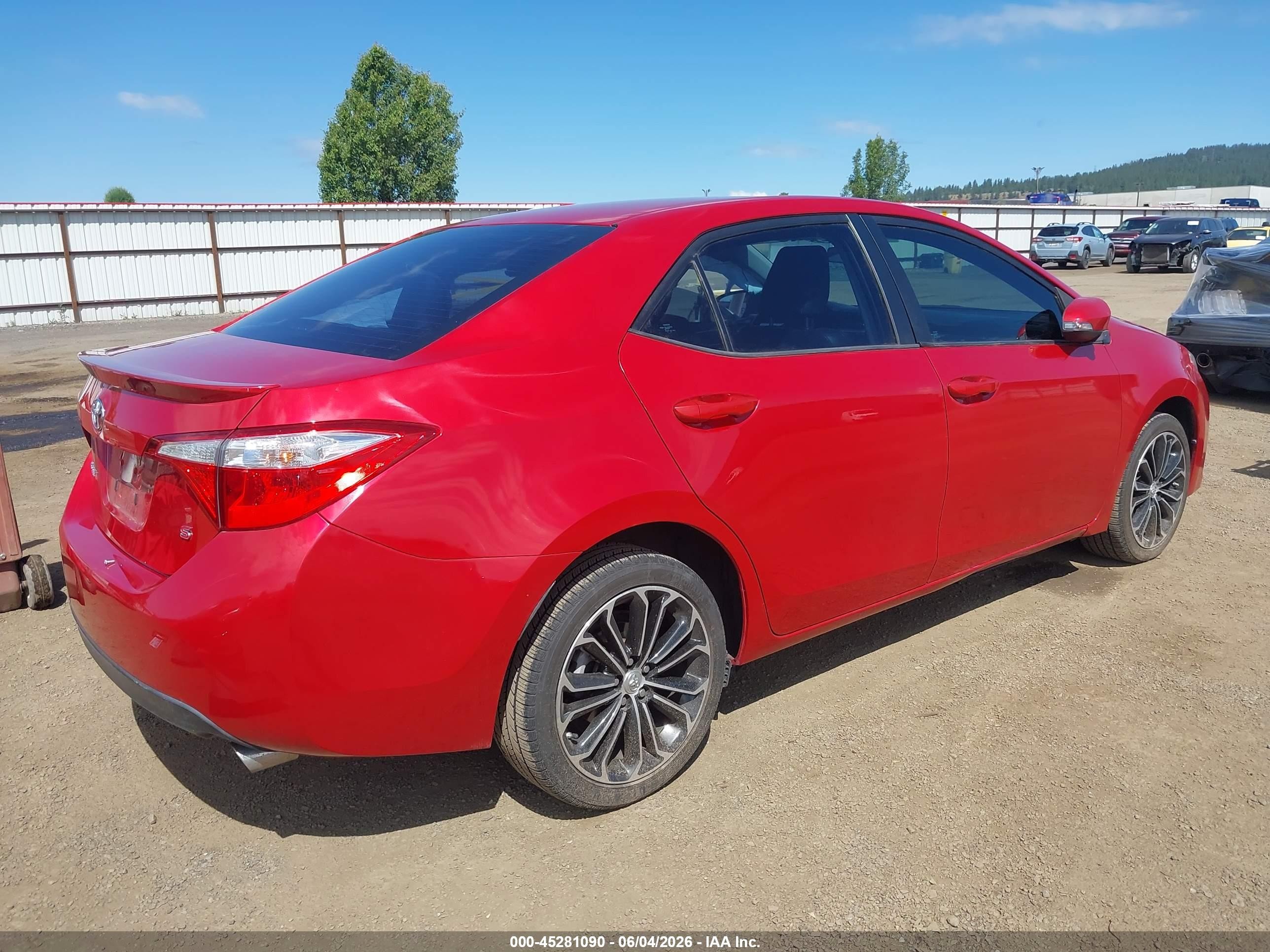 2014 Toyota Corolla S Plus Red vin: 2T1BURHE2EC055709