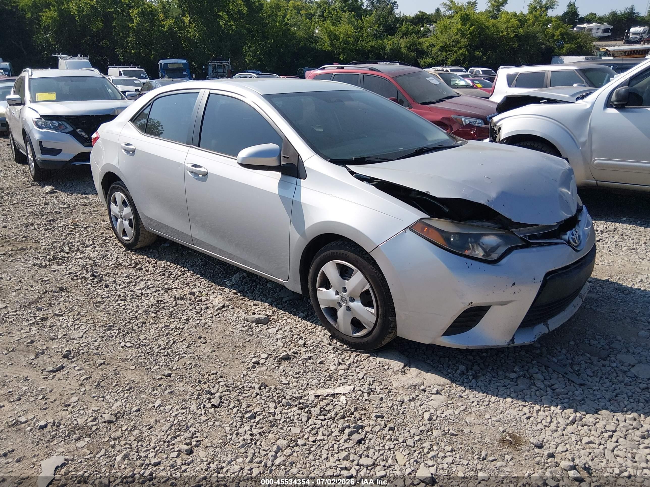 2014 Toyota Corolla Le Silver vin: 2T1BURHE2EC062952