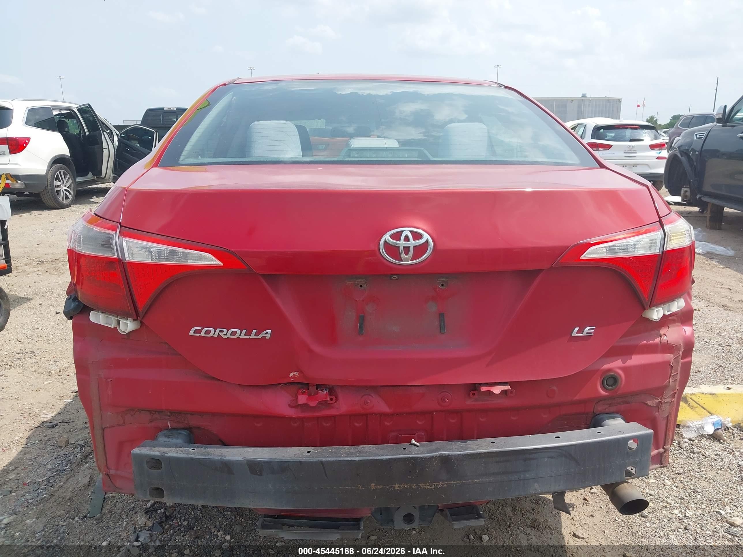 2014 Toyota Corolla Le Red vin: 2T1BURHE2EC134331