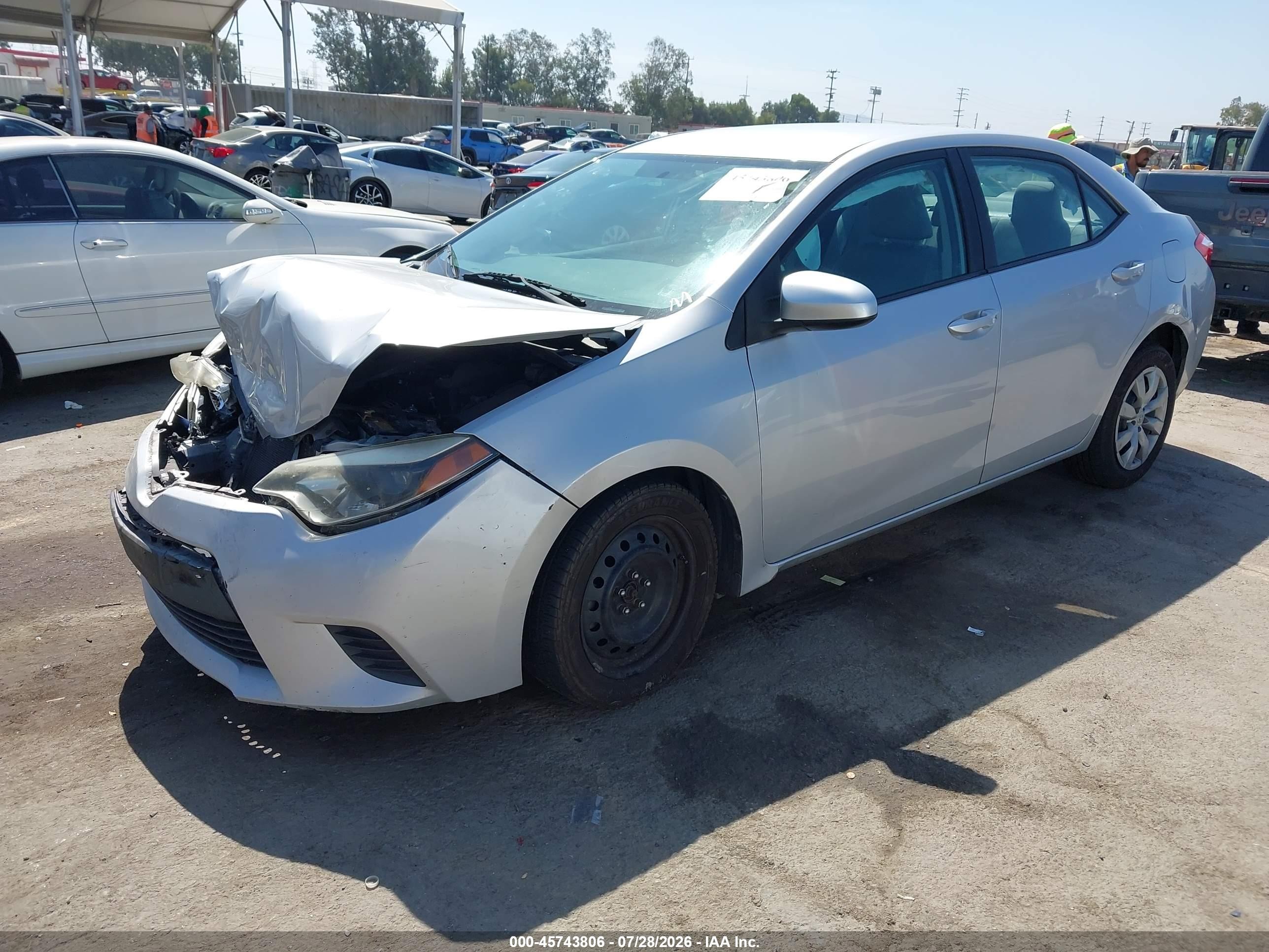 2014 Toyota Corolla Le White vin: 2T1BURHE2EC137438