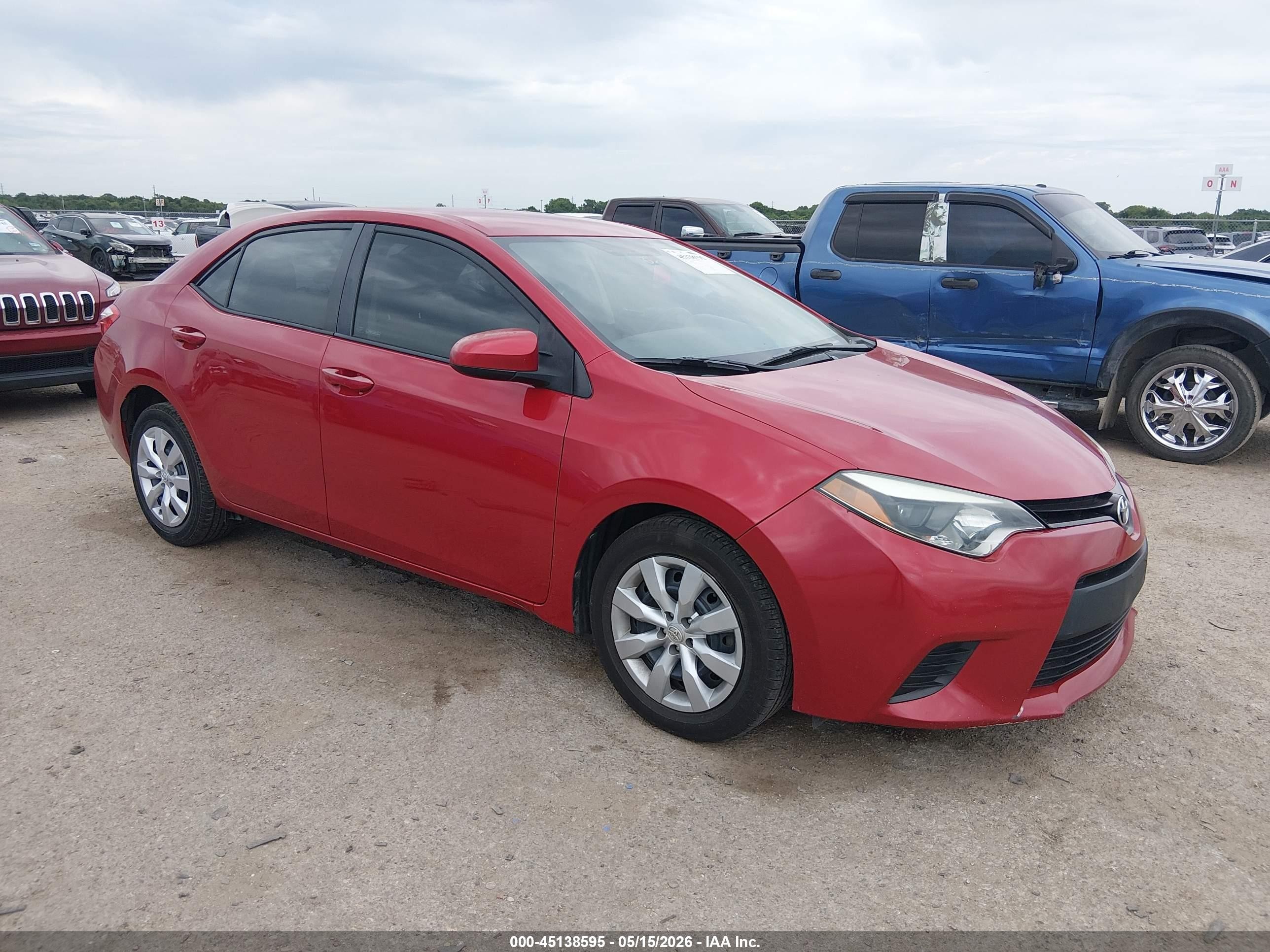 2014 Toyota Corolla Le Red vin: 2T1BURHE2EC170598