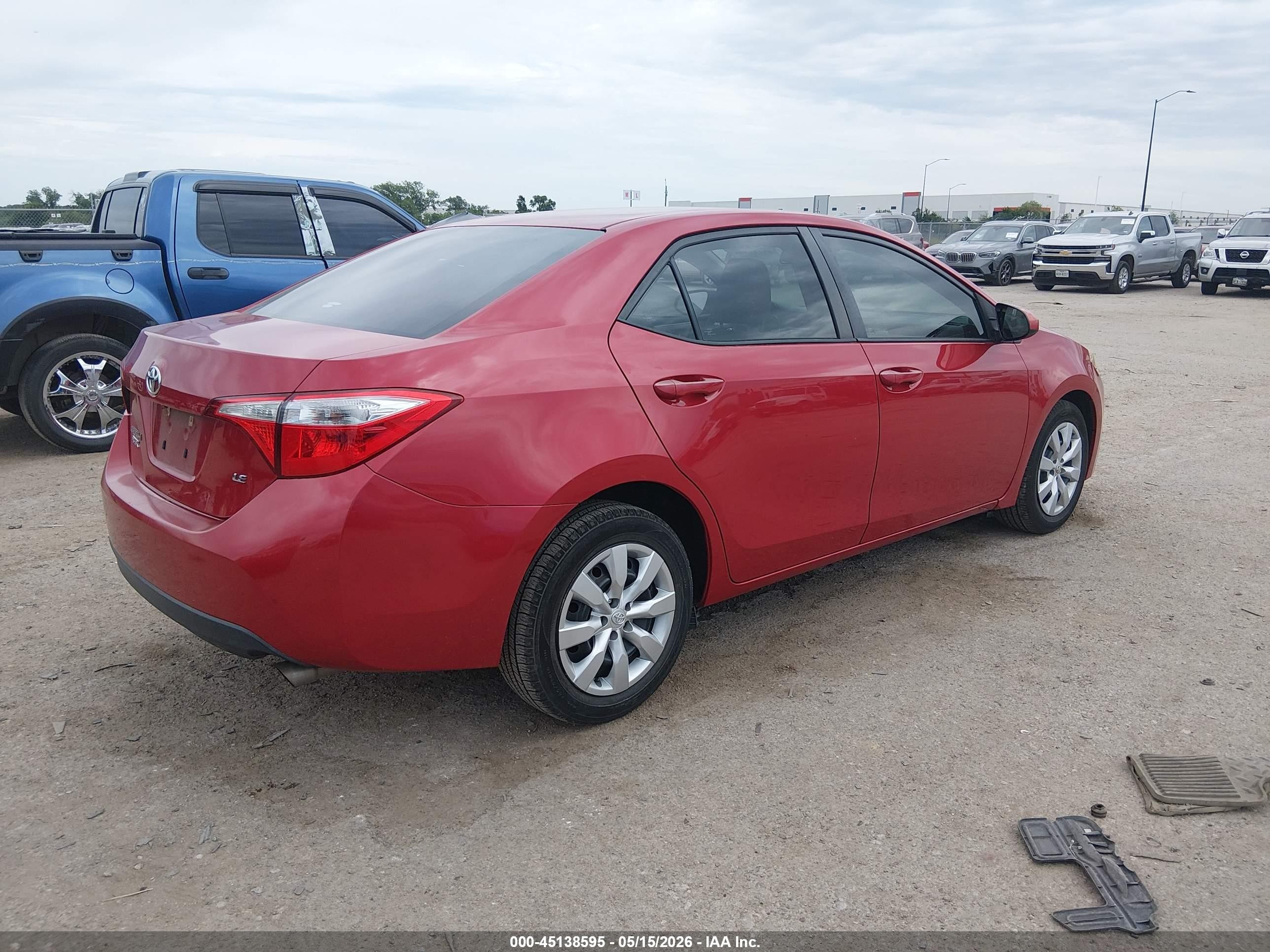 2014 Toyota Corolla Le Red vin: 2T1BURHE2EC170598