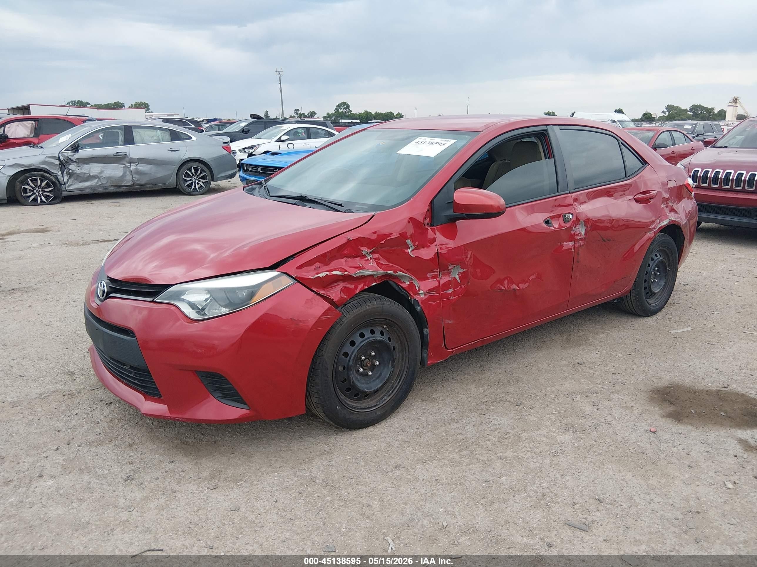 2014 Toyota Corolla Le Red vin: 2T1BURHE2EC170598