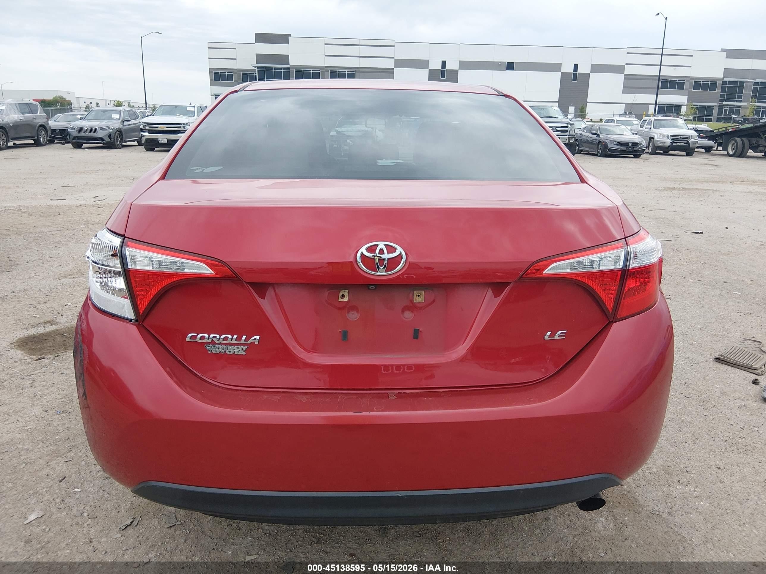 2014 Toyota Corolla Le Red vin: 2T1BURHE2EC170598