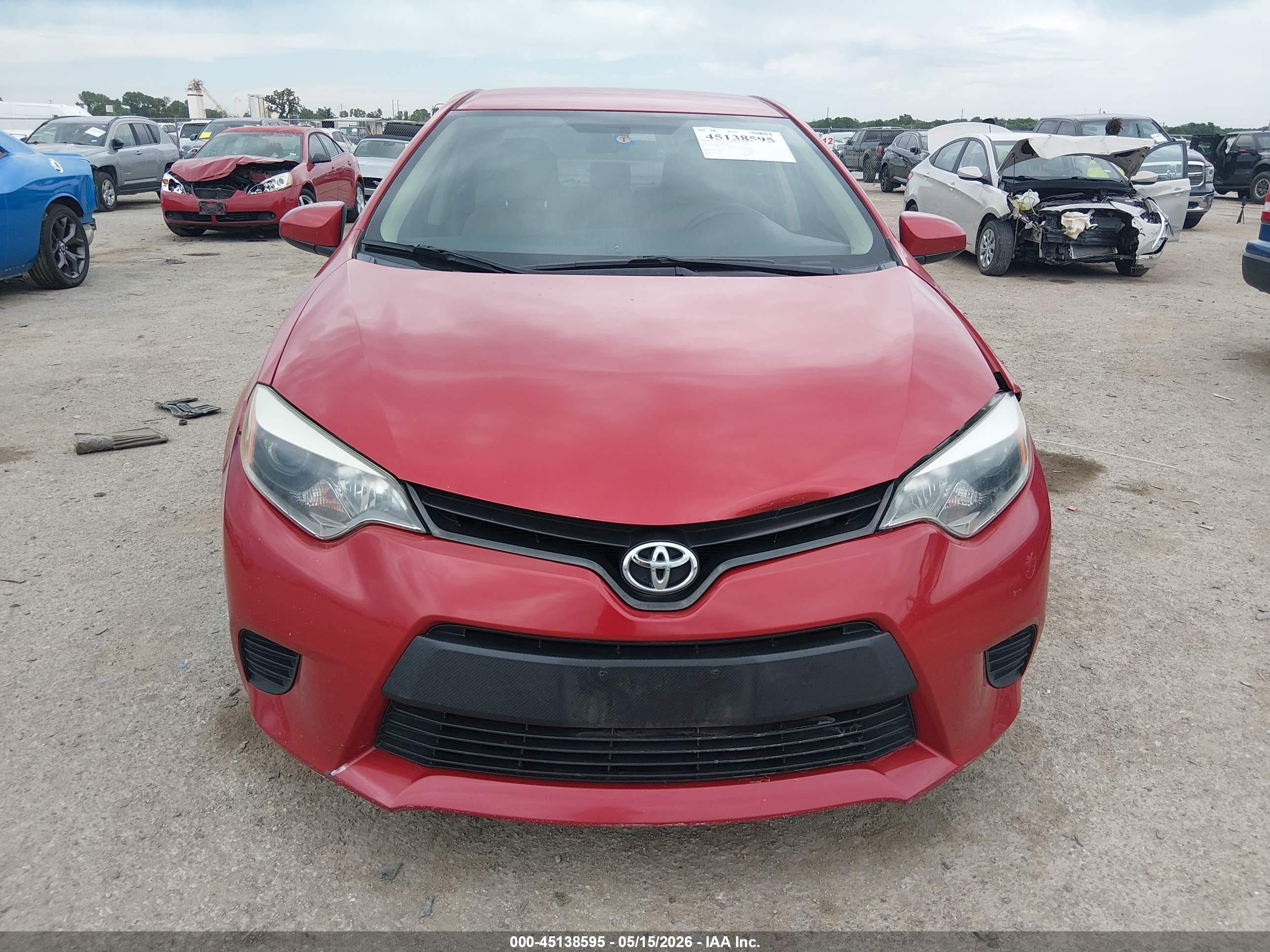 2014 Toyota Corolla Le Red vin: 2T1BURHE2EC170598