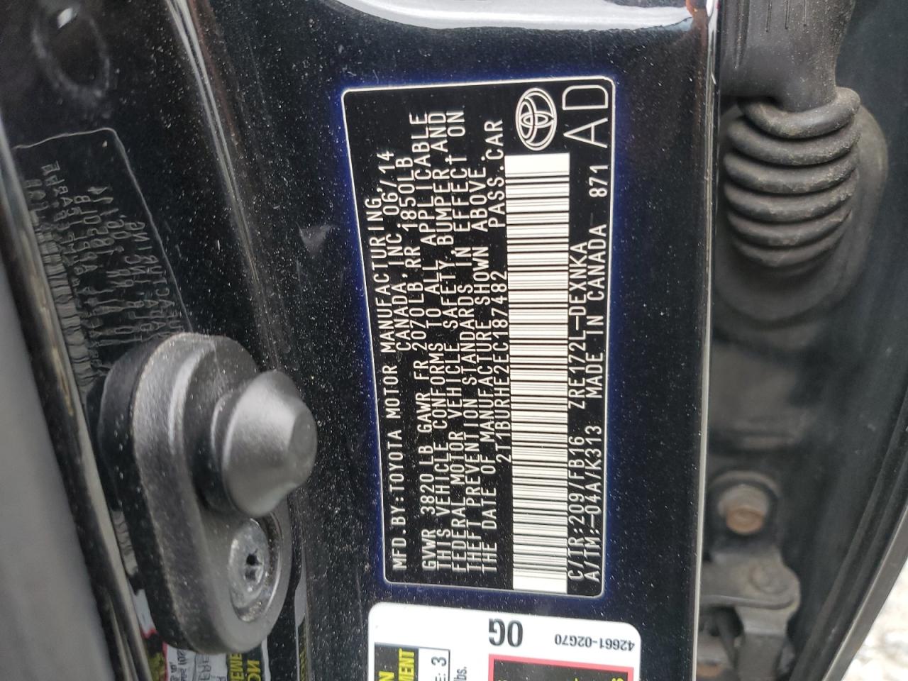 2014 Toyota Corolla Le Black vin: 2T1BURHE2EC187482