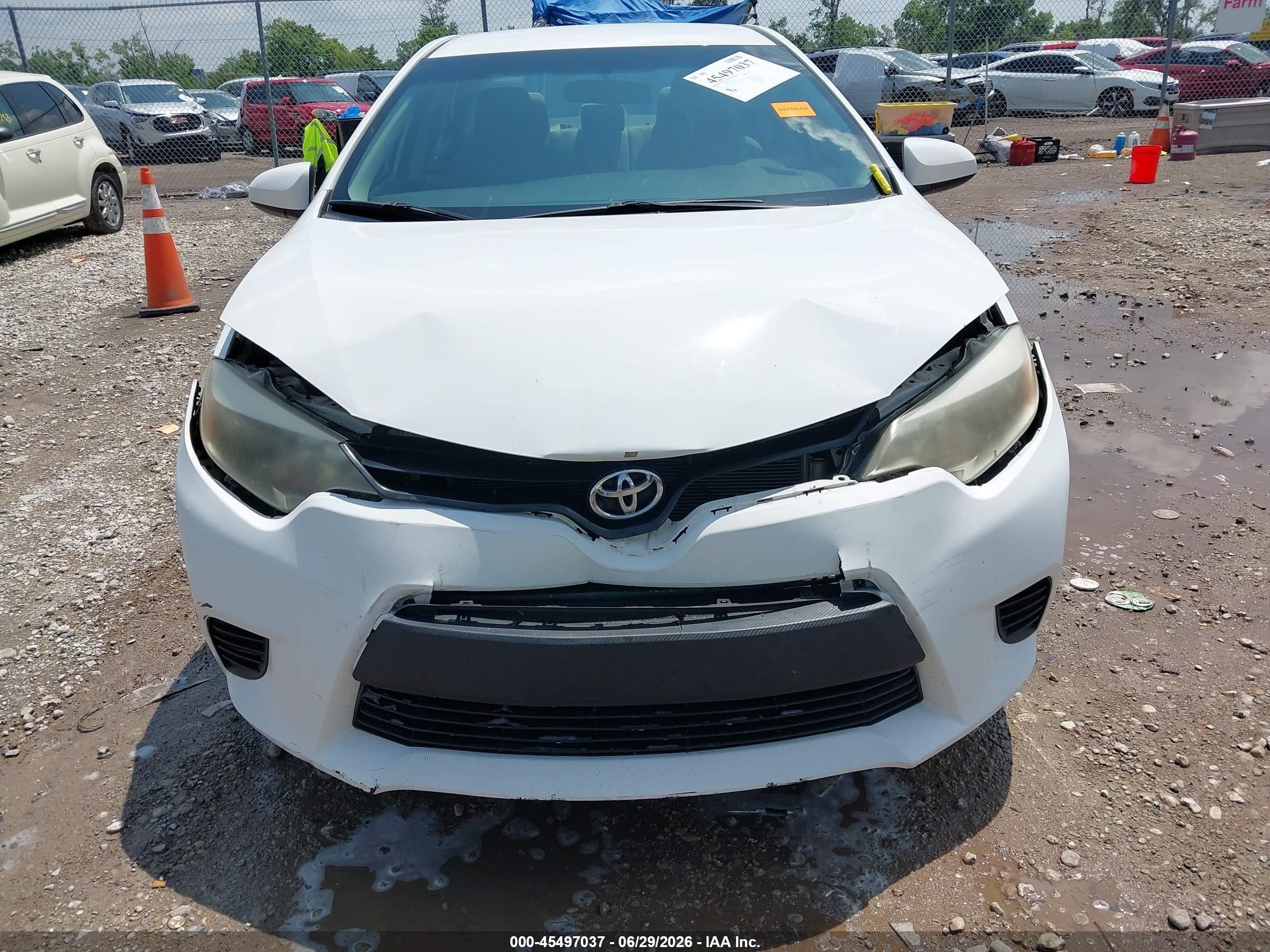 2014 Toyota Corolla Le White vin: 2T1BURHE2EC202496