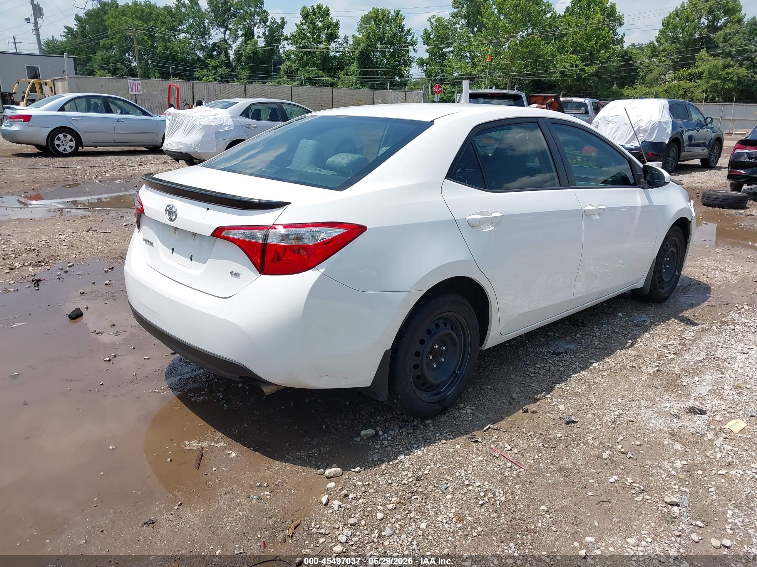 2014 Toyota Corolla Le White vin: 2T1BURHE2EC202496