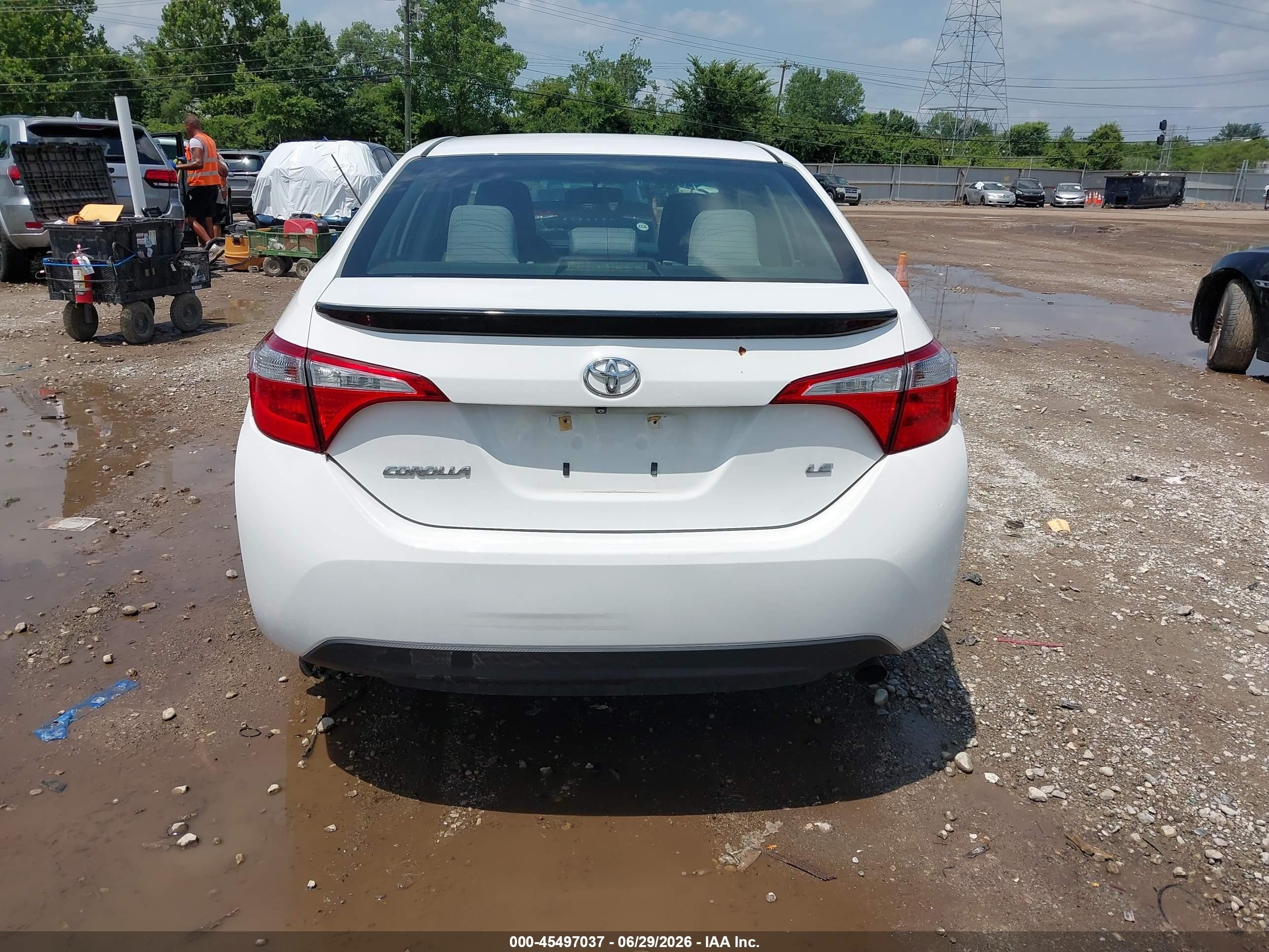2014 Toyota Corolla Le White vin: 2T1BURHE2EC202496