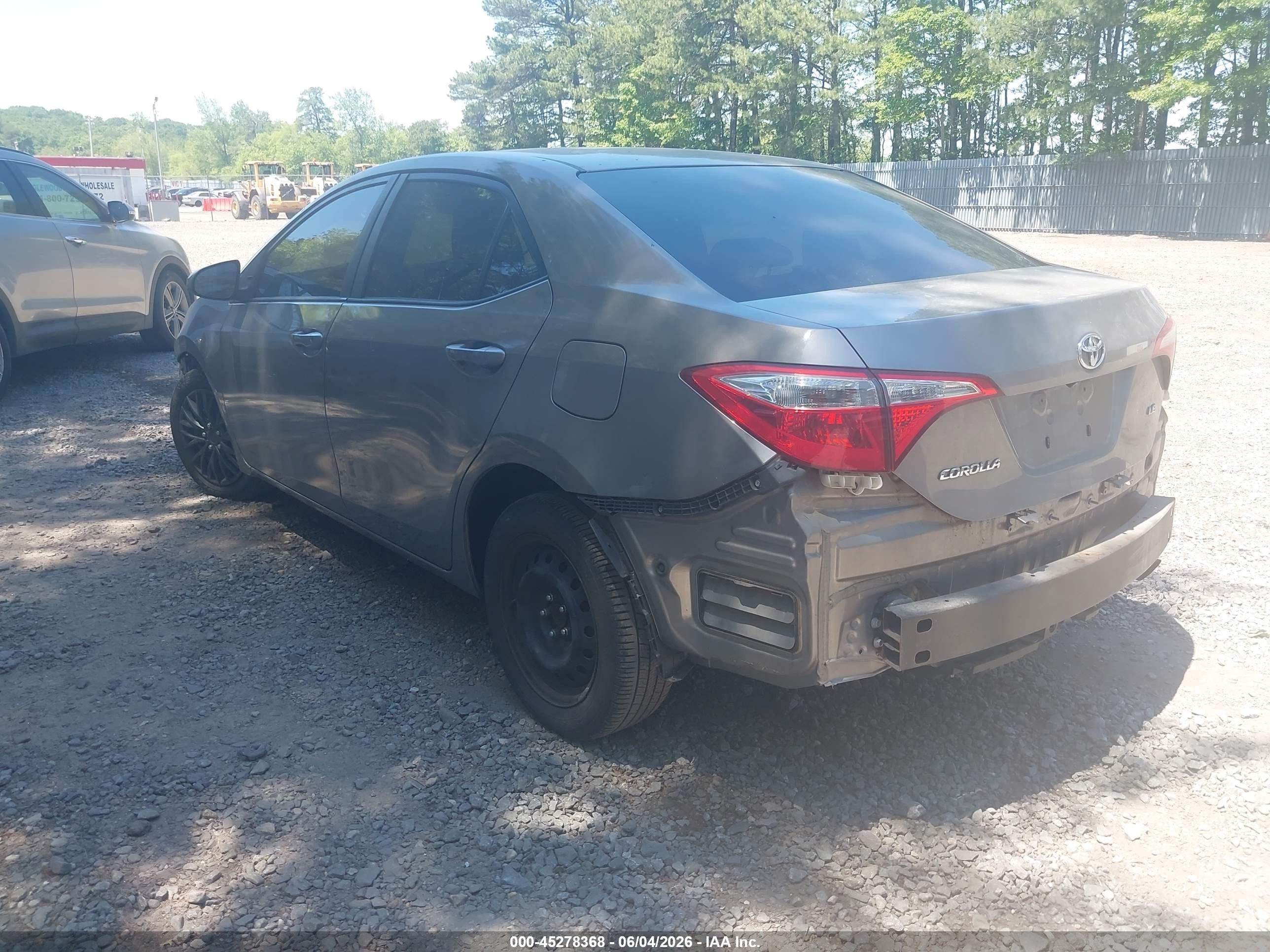 2014 Toyota Corolla Le Gray vin: 2T1BURHE2EC207911