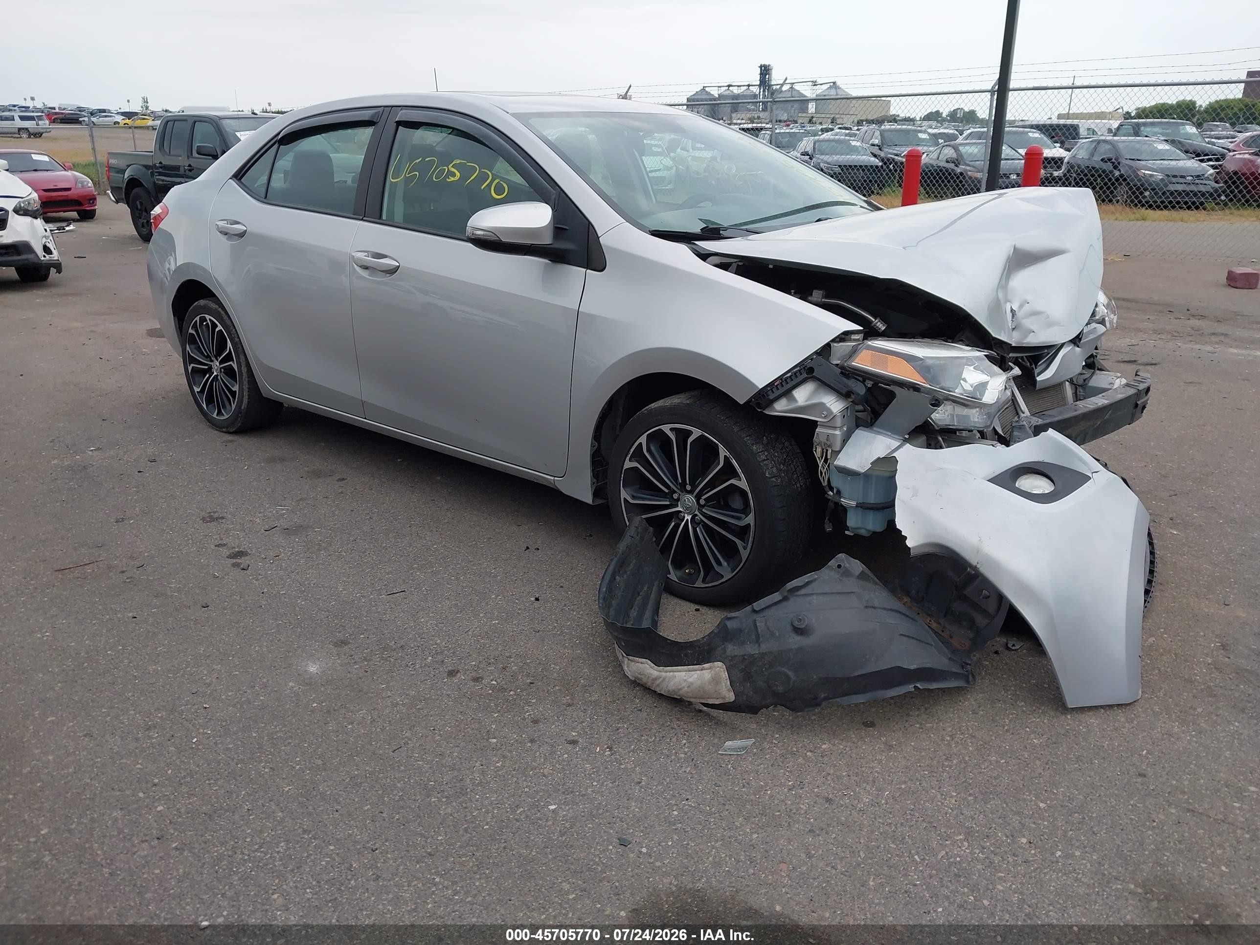 2015 Toyota Corolla S Plus Silver vin: 2T1BURHE2FC339990