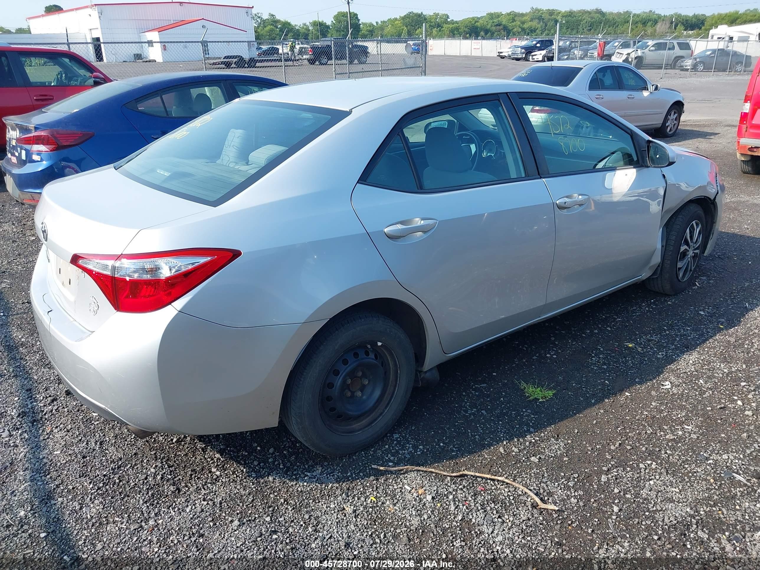 2015 Toyota Corolla L Silver vin: 2T1BURHE2FC346115