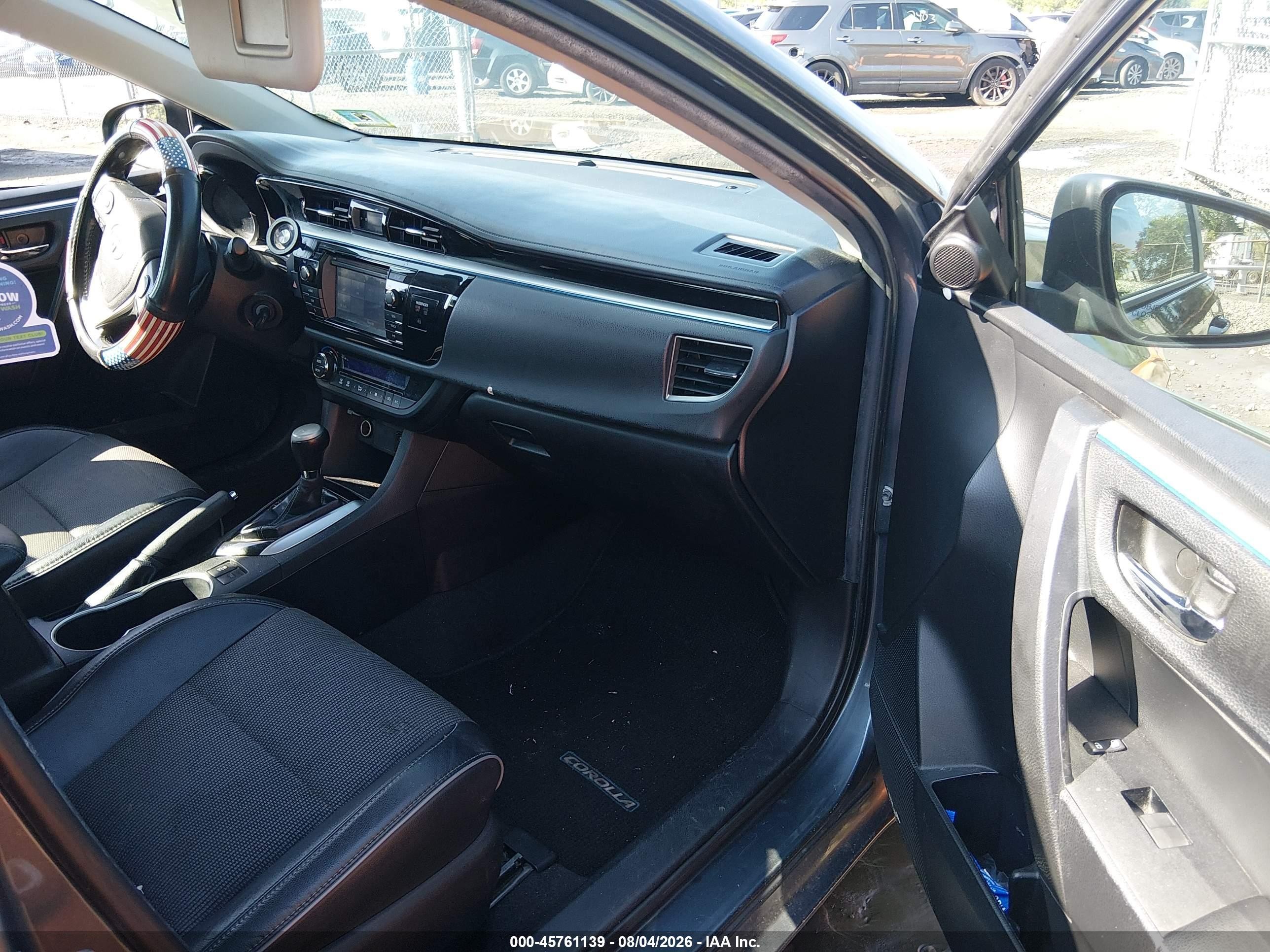 2015 Toyota Corolla S Plus Gray vin: 2T1BURHE2FC360239