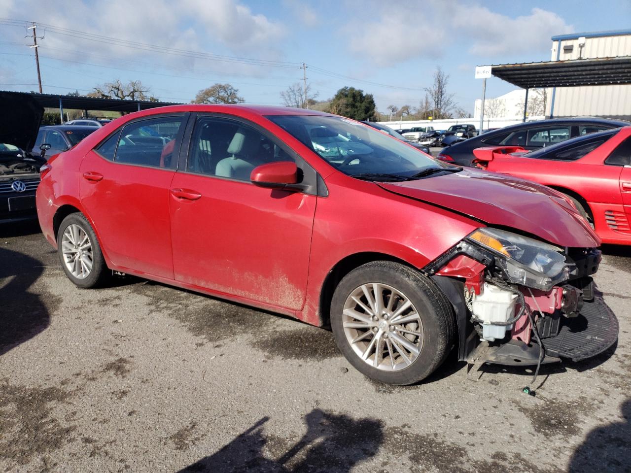 2015 Toyota Corolla L Red vin: 2T1BURHE2FC387778