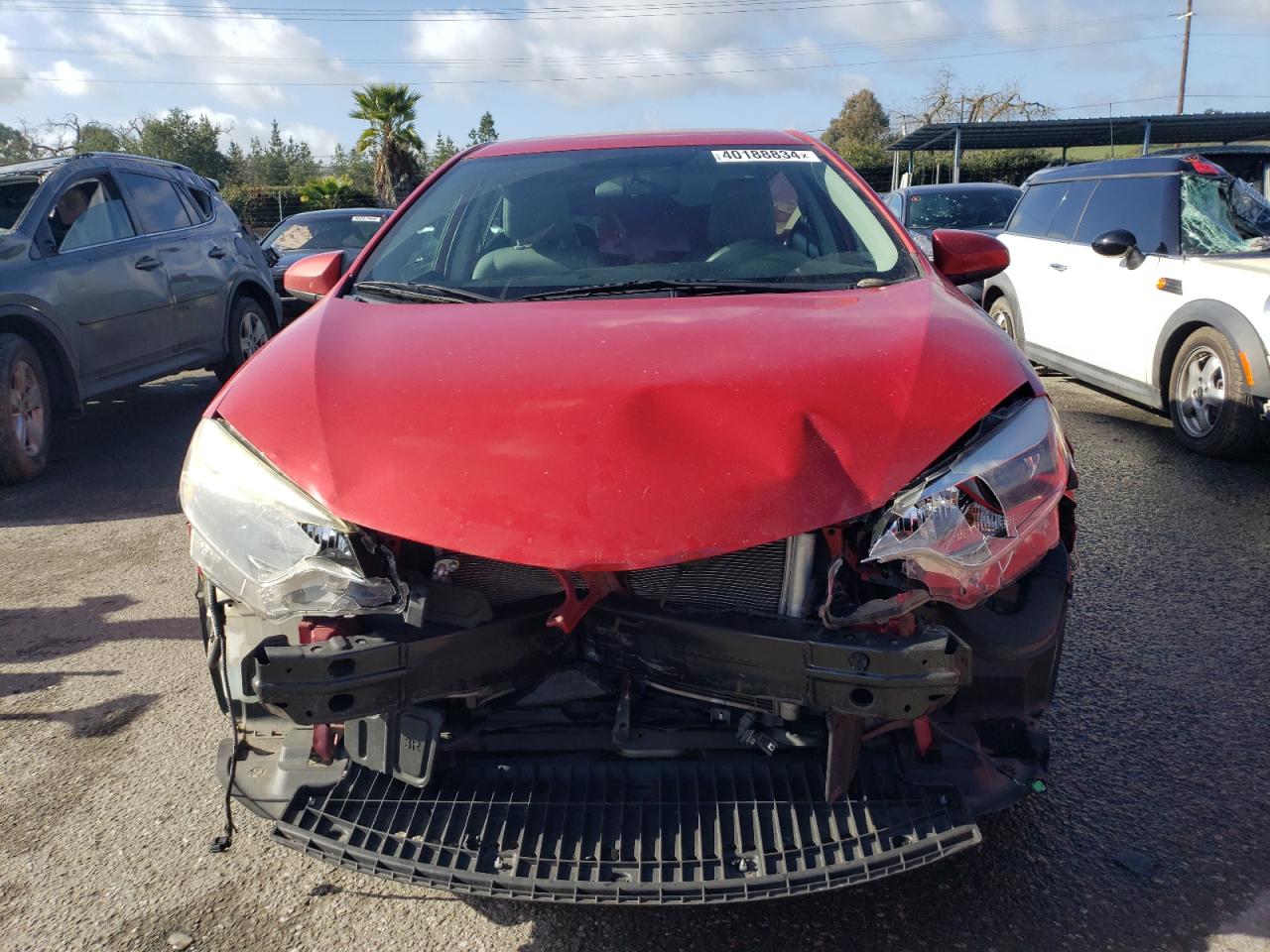 2015 Toyota Corolla L Red vin: 2T1BURHE2FC387778