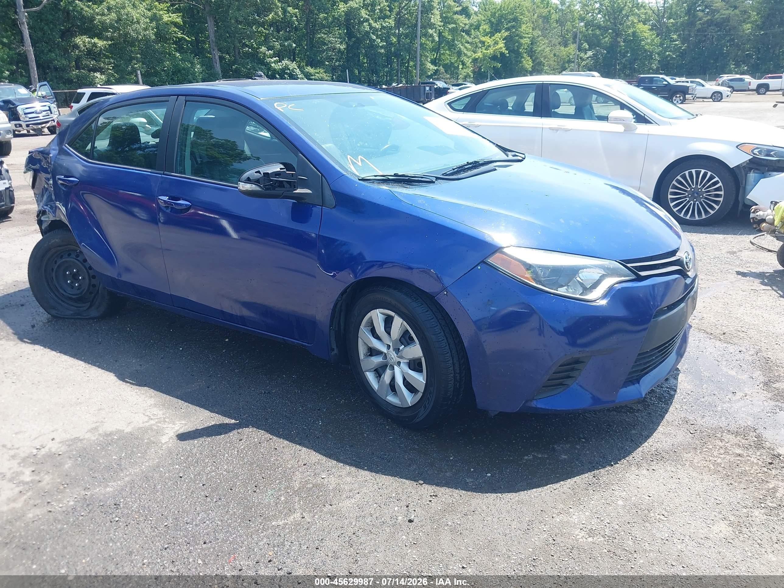 2015 Toyota Corolla S Blue vin: 2T1BURHE2FC398439