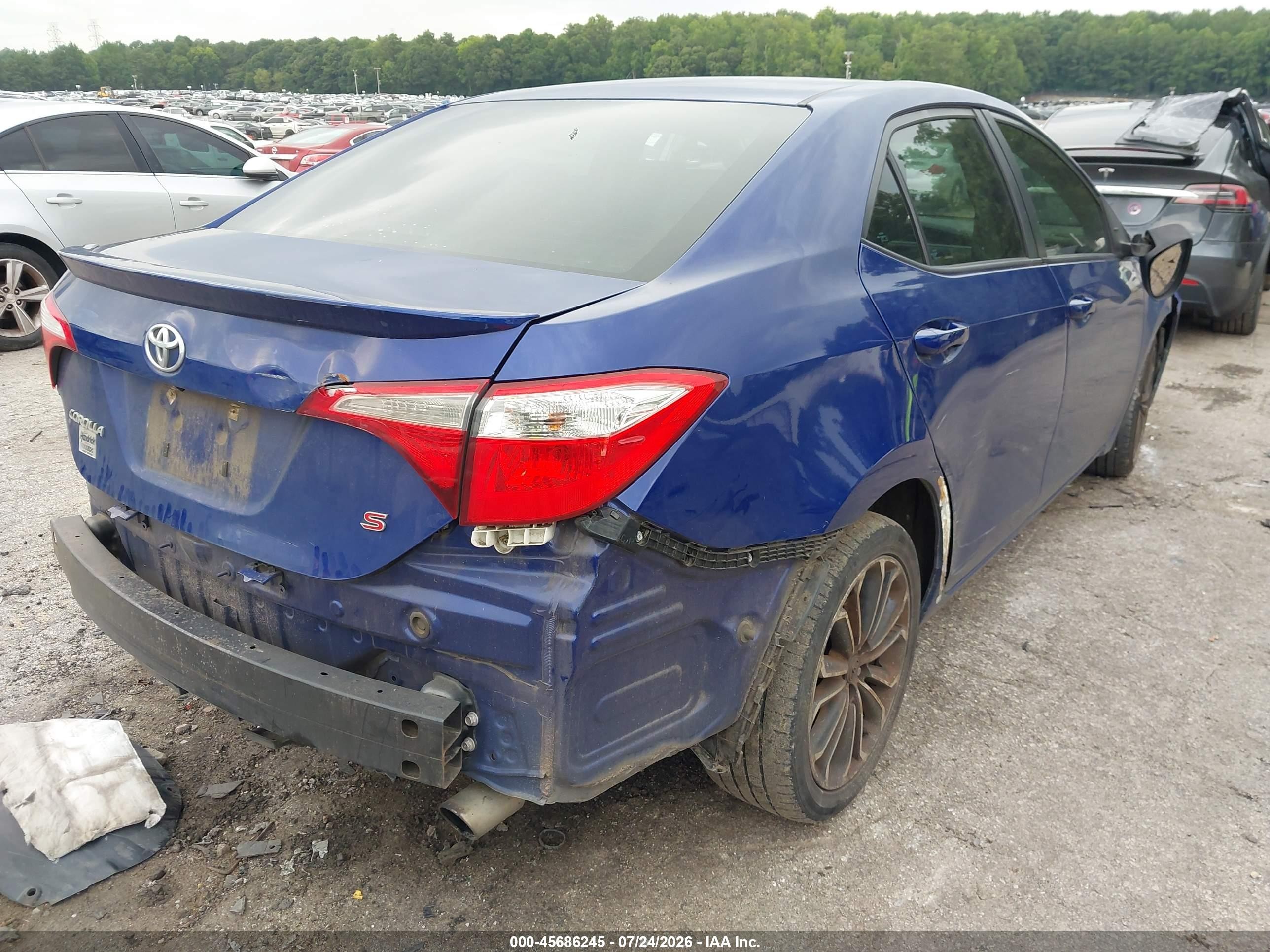 2015 Toyota Corolla S Plus Dark Blue vin: 2T1BURHE2FC405311