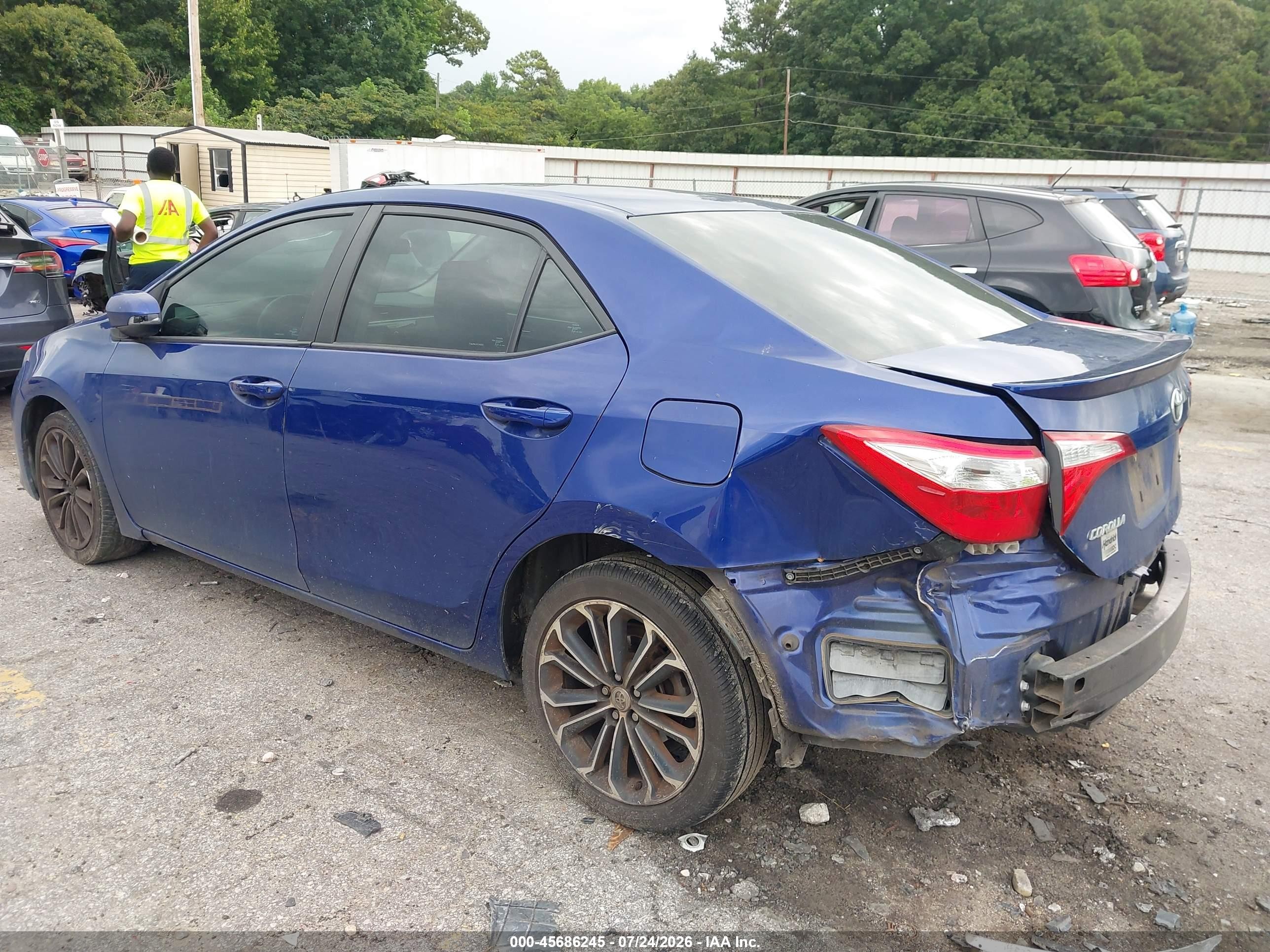 2015 Toyota Corolla S Plus Dark Blue vin: 2T1BURHE2FC405311