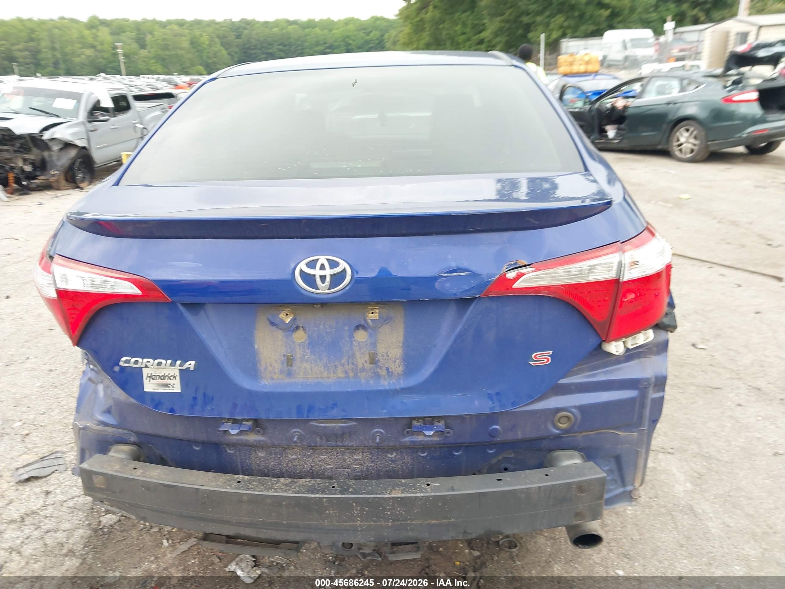 2015 Toyota Corolla S Plus Dark Blue vin: 2T1BURHE2FC405311