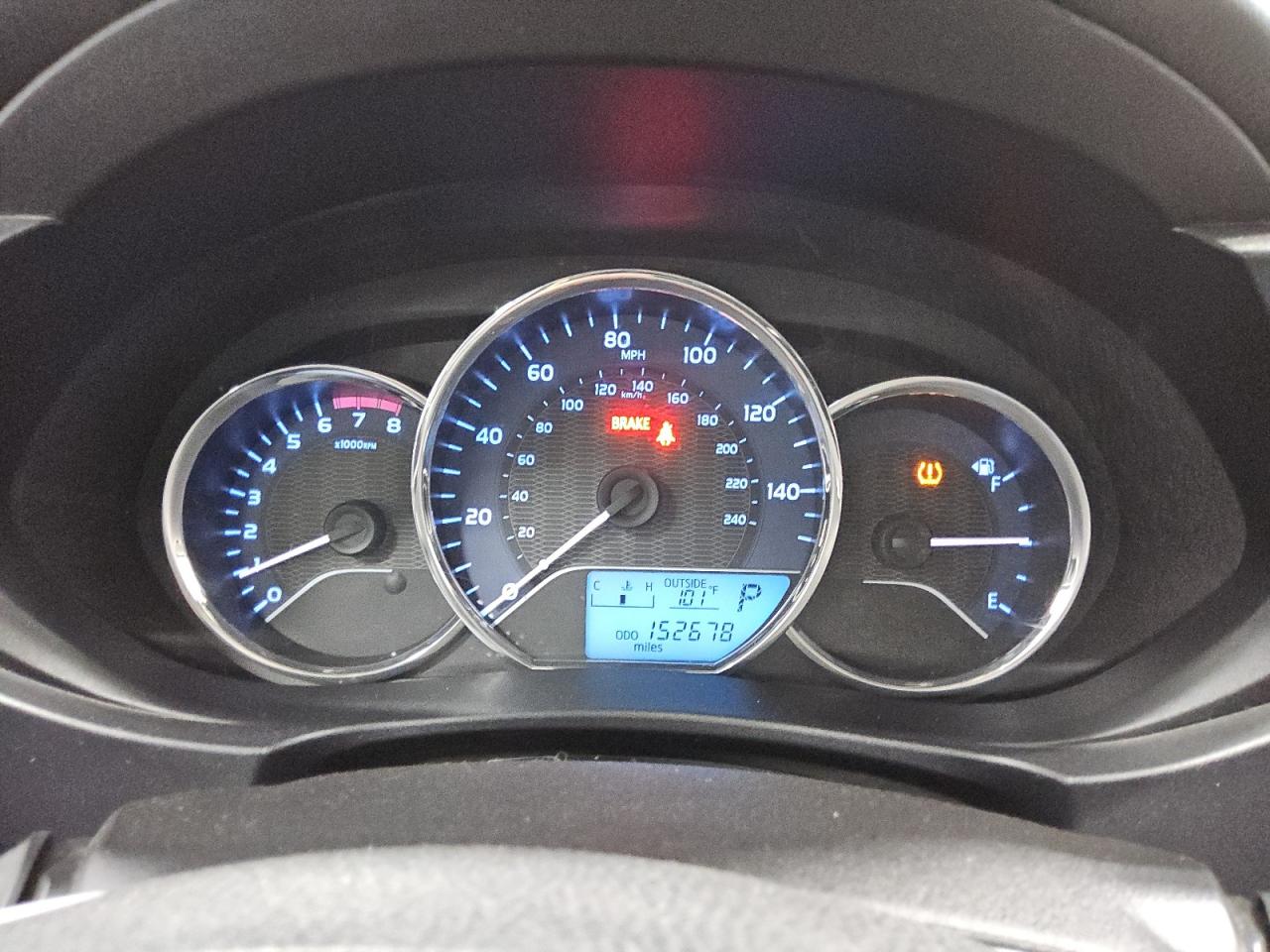 2015 Toyota Corolla Le Black vin: 2T1BURHE2FC422450 Damage: Warning - Tire Pressure, On, Unacceptable