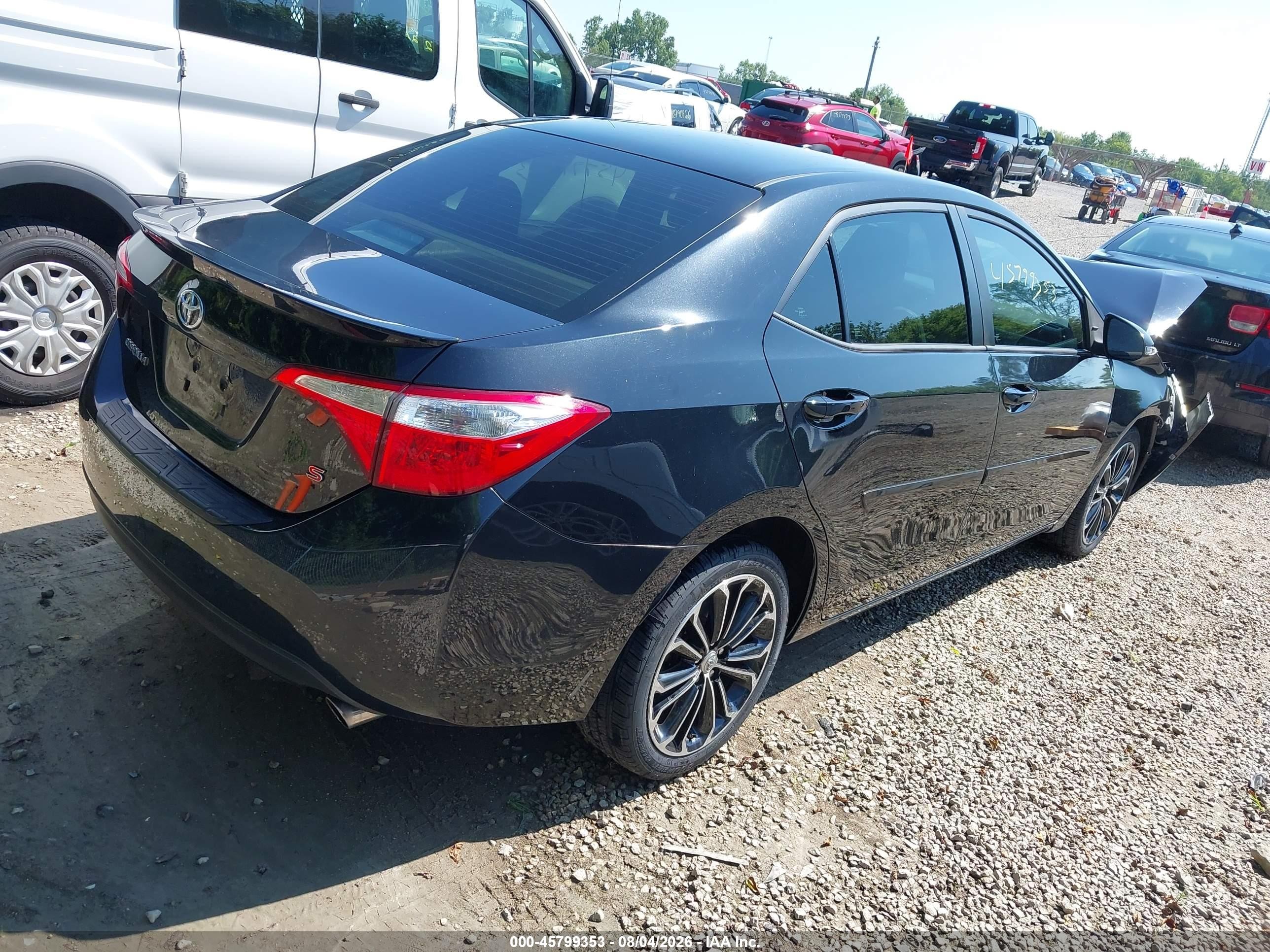 2015 Toyota Corolla S Plus Black vin: 2T1BURHE2FC441905